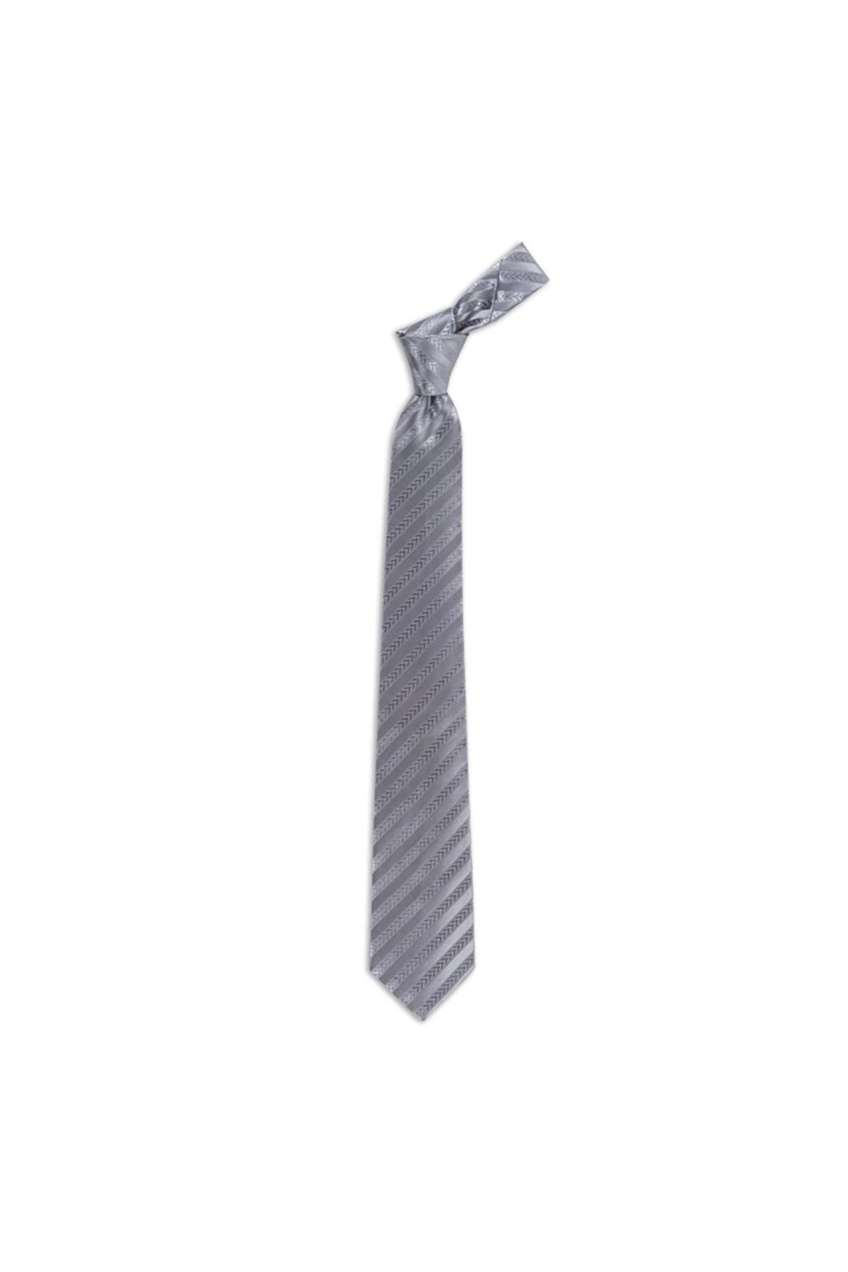 Klasik çizgili 8 cm genişliğinde düz ipek kravat