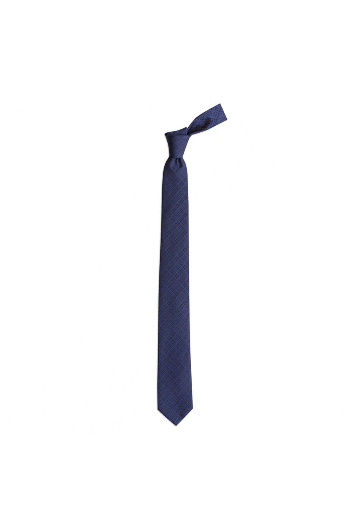 6 cm genişliğinde ince ipek kravat - Koyu lacivert
