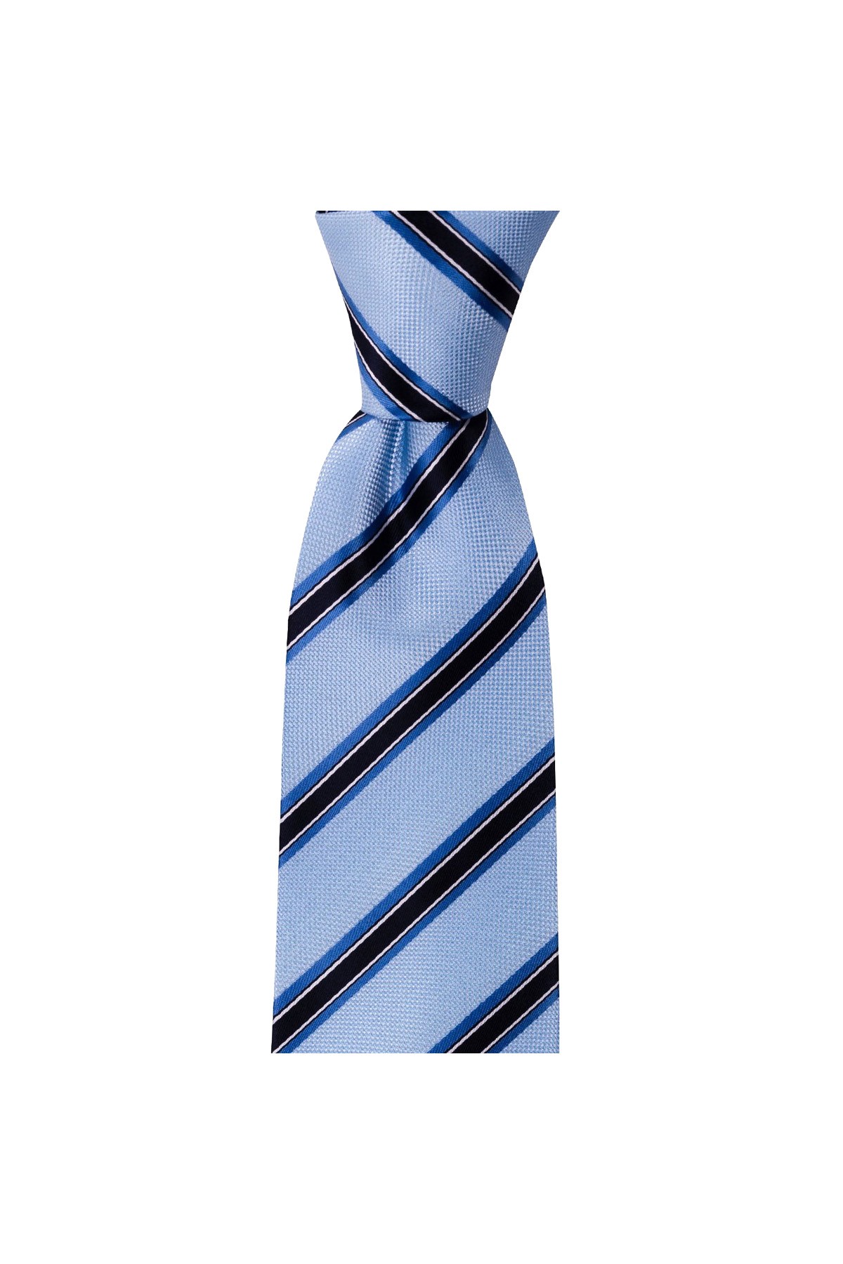 Çizgili klasik 8 cm genişliğinde mendilli kravat