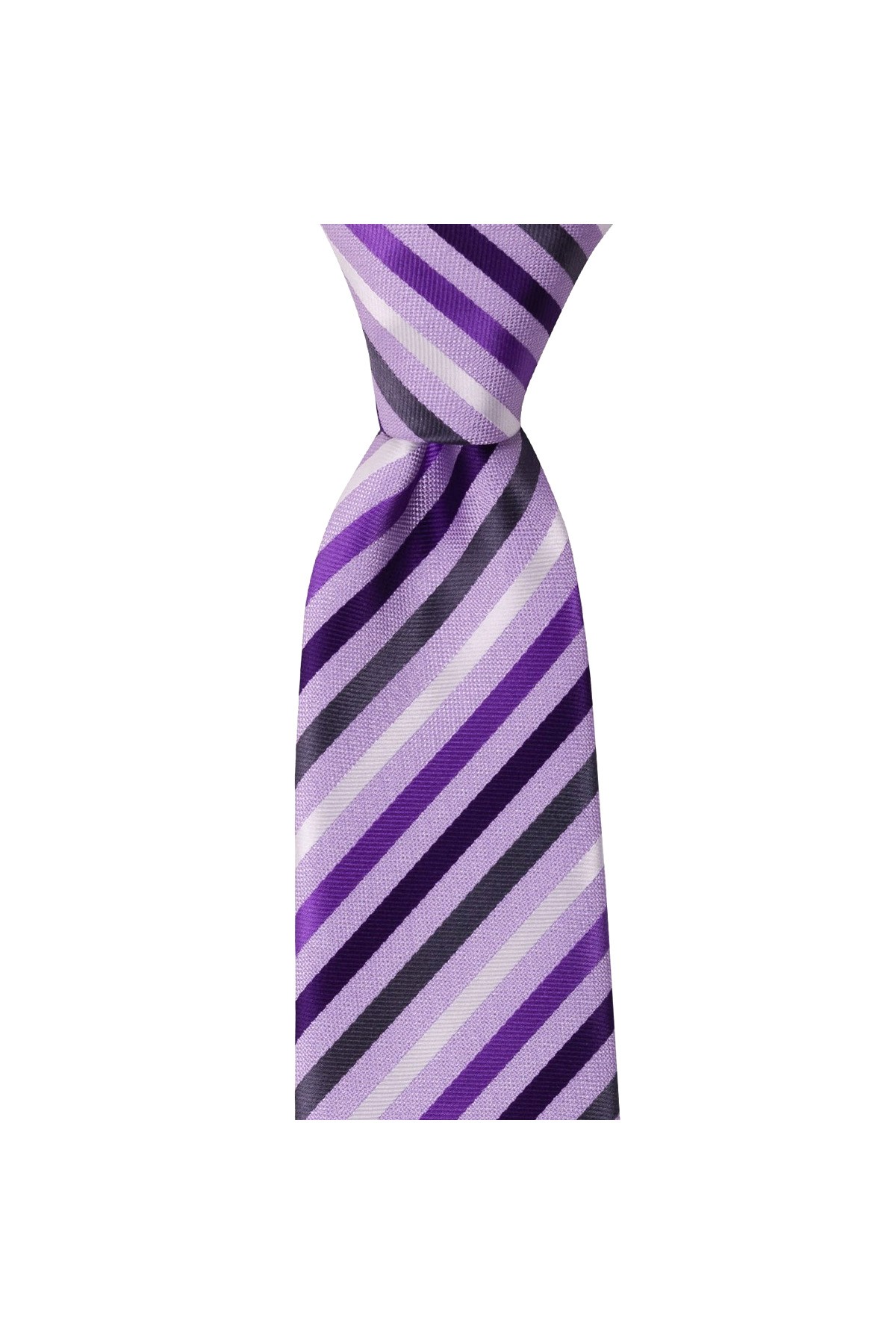 Çok çizgili 8 cm genişliğinde klasik kravat - Lila
