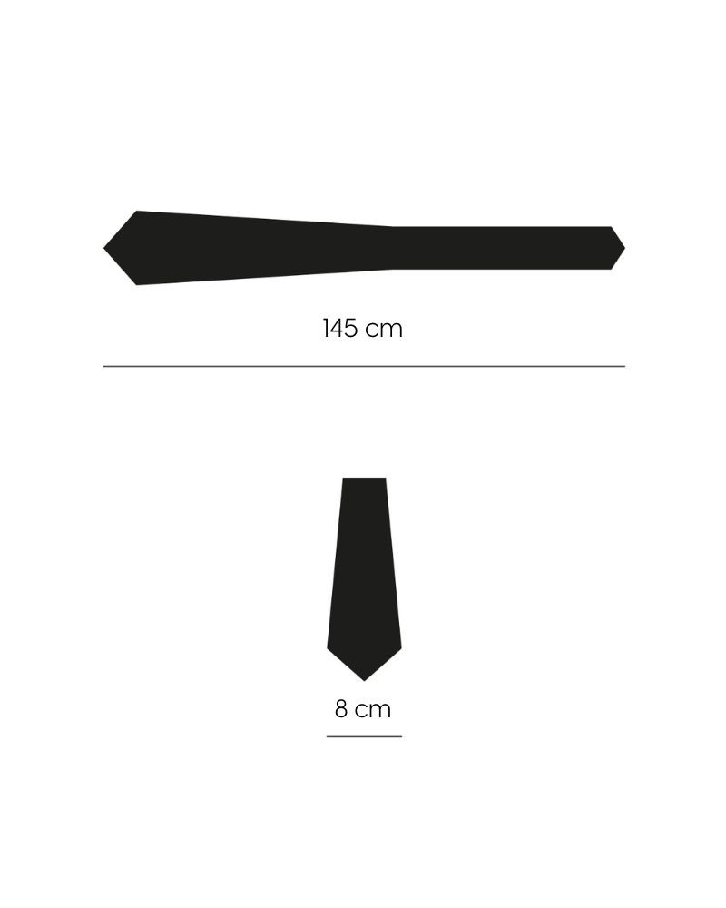 Gri Kare Desenli 8 Cm Genişliğinde Siyah Kravat