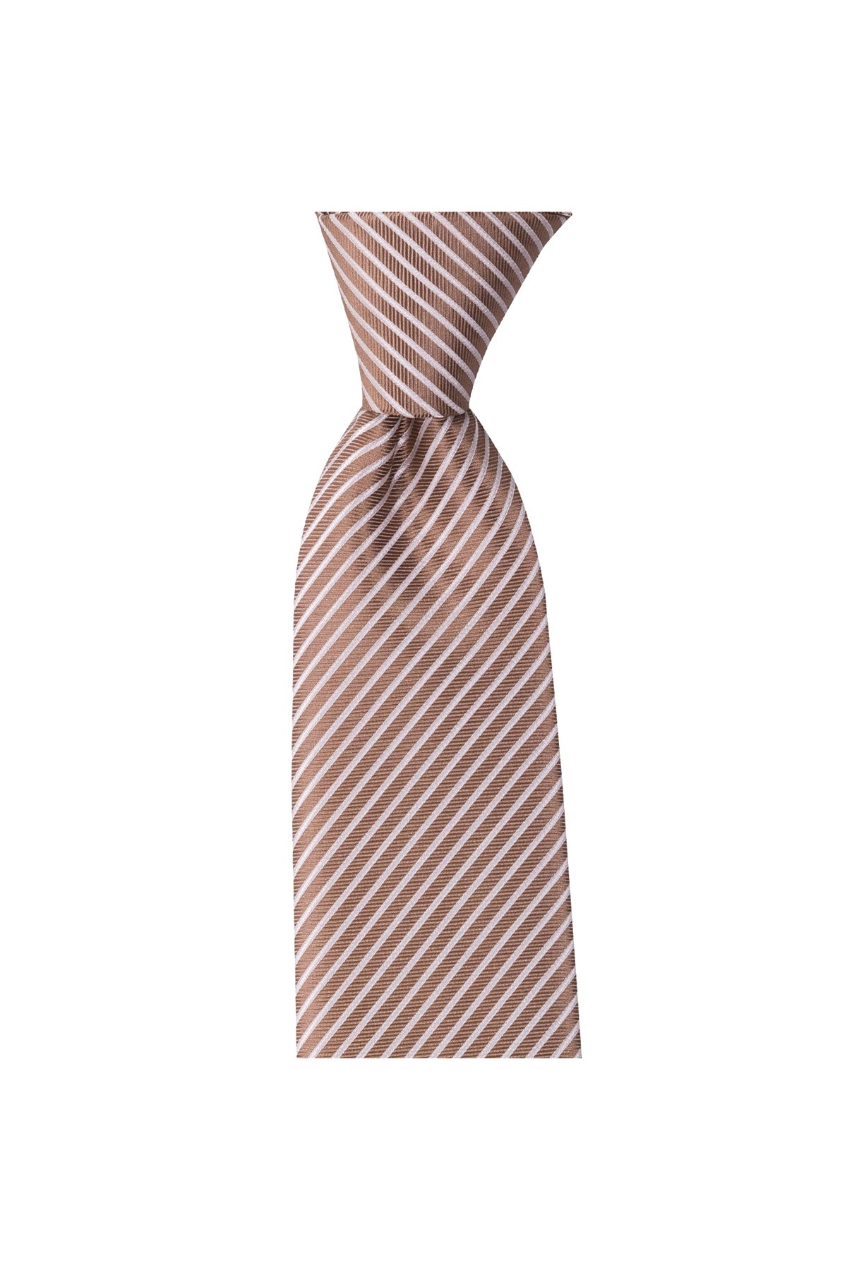 Çok çizgili 8 cm genişliğinde klasik kravat - Bej