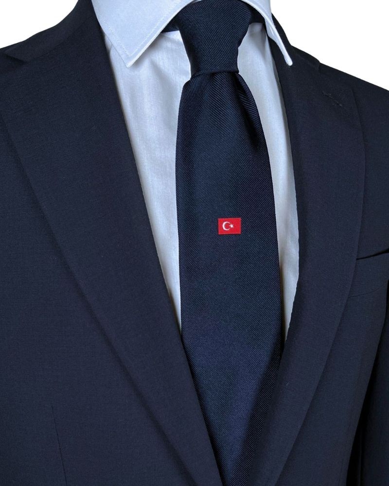 Türk Bayrağı Desenli 100. Yıl Koleksiyonu Hediye Kutulu İpek Kravat
