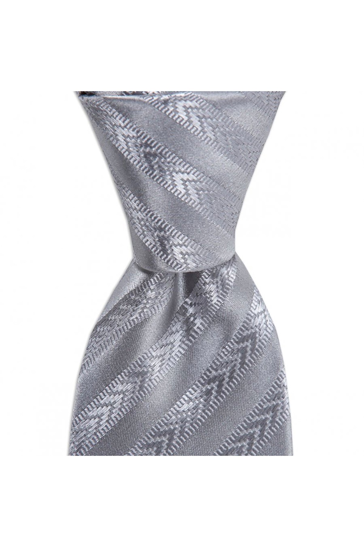 Klasik çizgili 8 cm genişliğinde düz ipek kravat