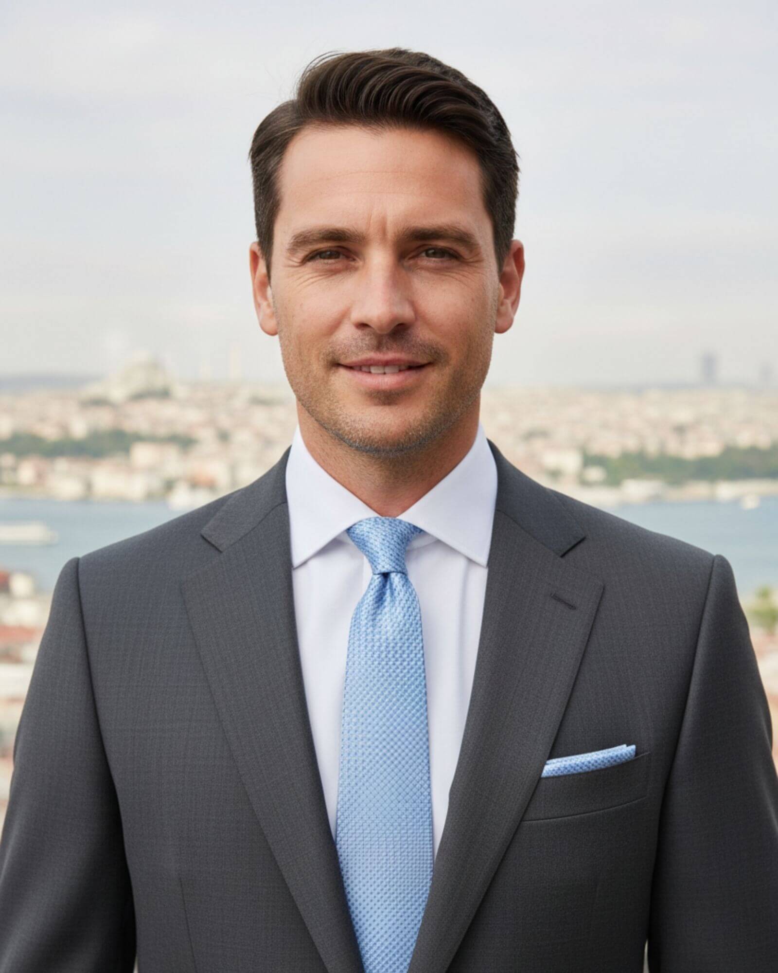 1001 Kravat 8 Cm Genişlikte Mavi Desenli Kravat Ve Mendil Seti 