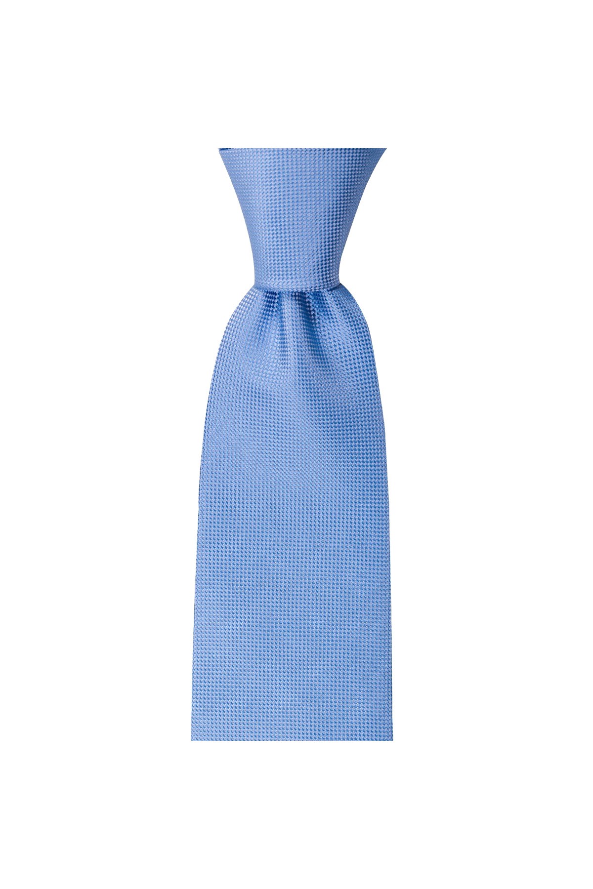 Düz renkli 8 cm genişliğinde mendilli kravat - Mavi