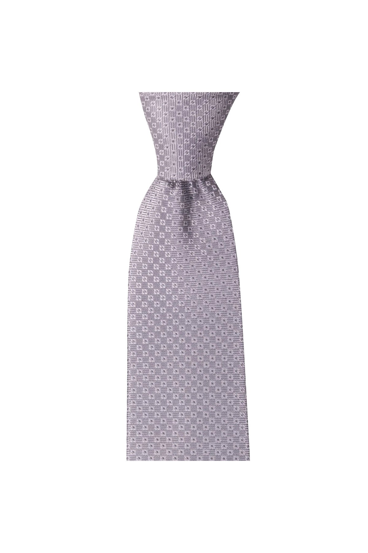 Düz renkli 8 cm genişliğinde mendilli kravat - Açık gri