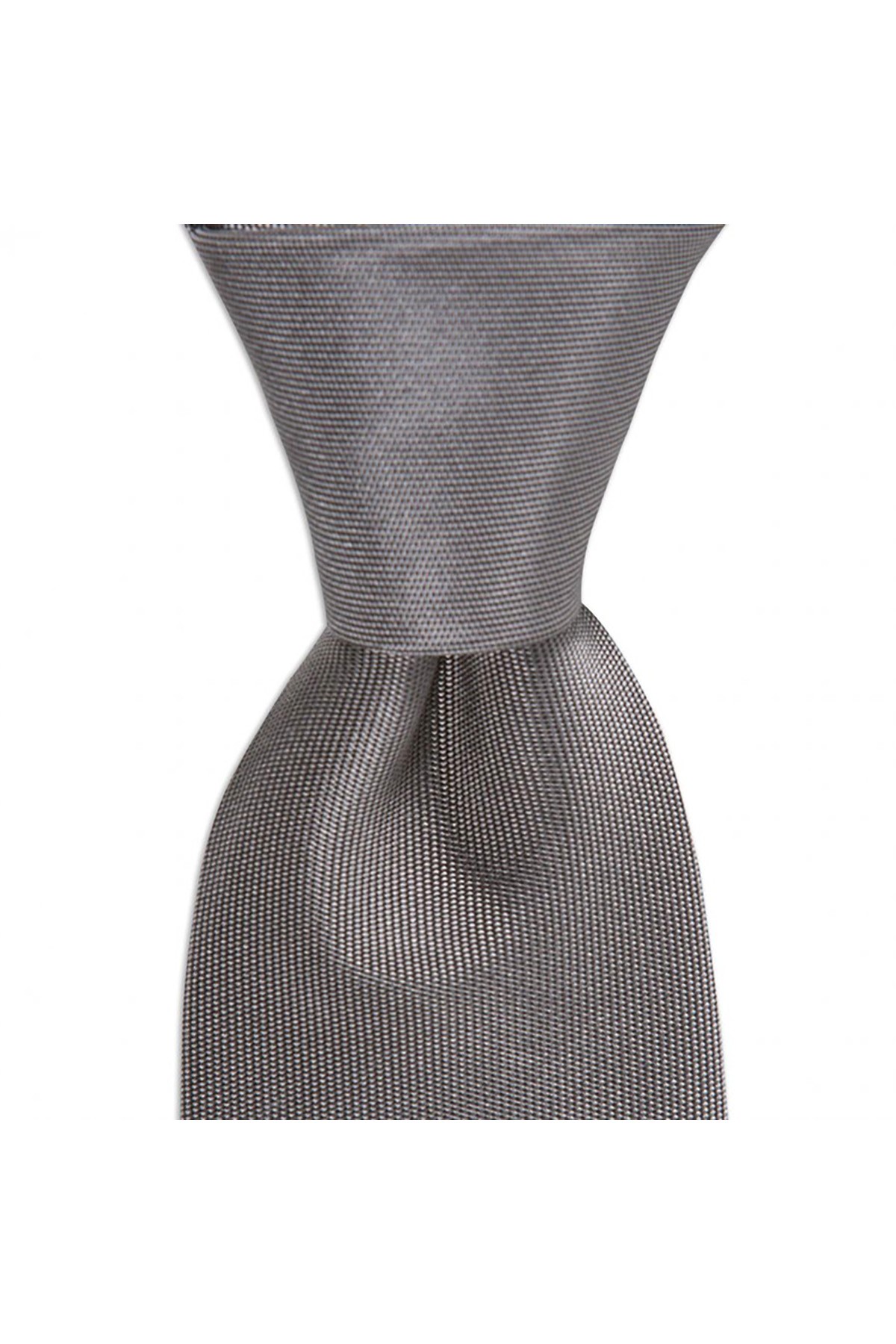 7,5 cm genişliğinde mikro desenli  klasik ipek kravat - Gri