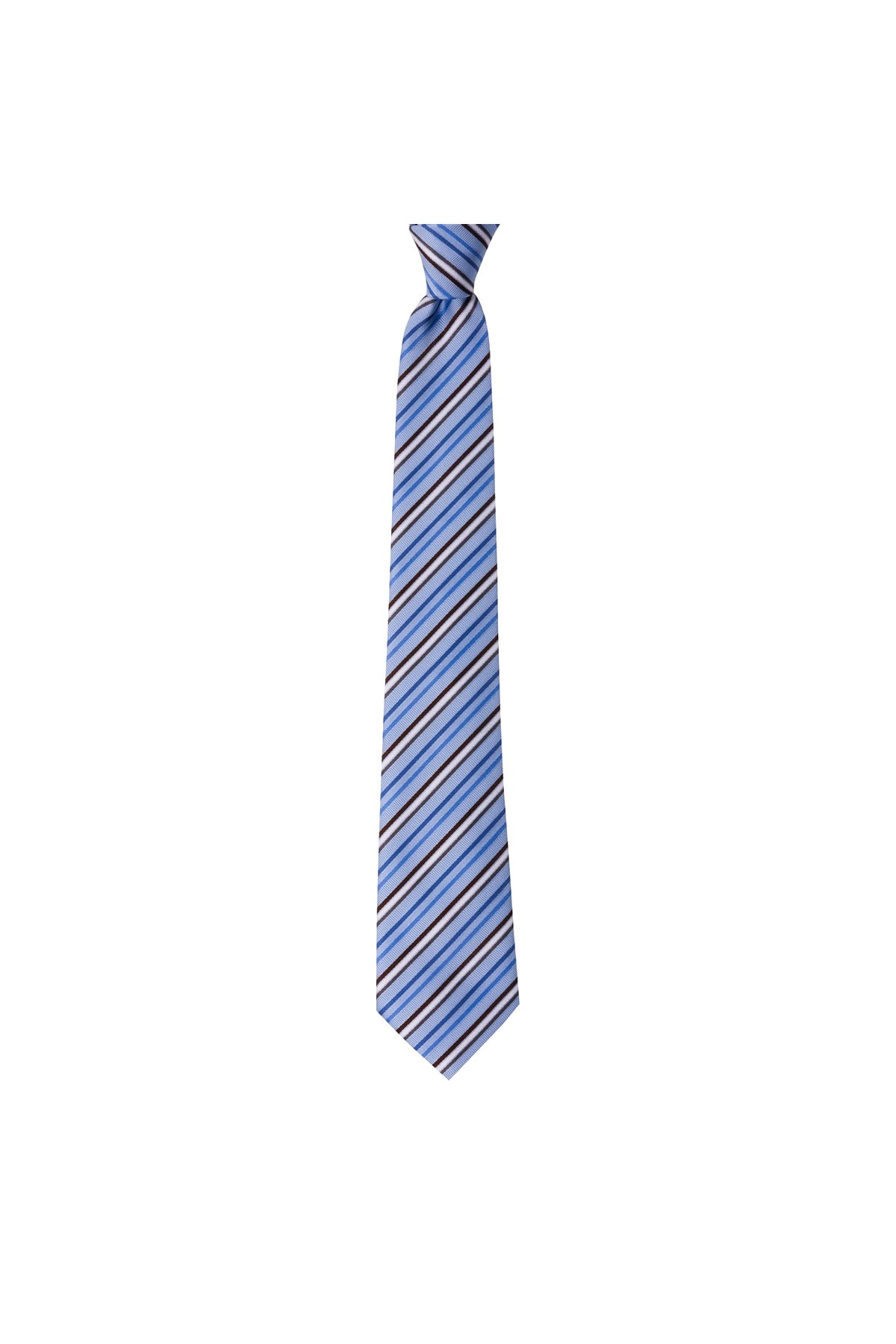 Çok çizgili 8 cm genişliğinde klasik kravat - Mavi