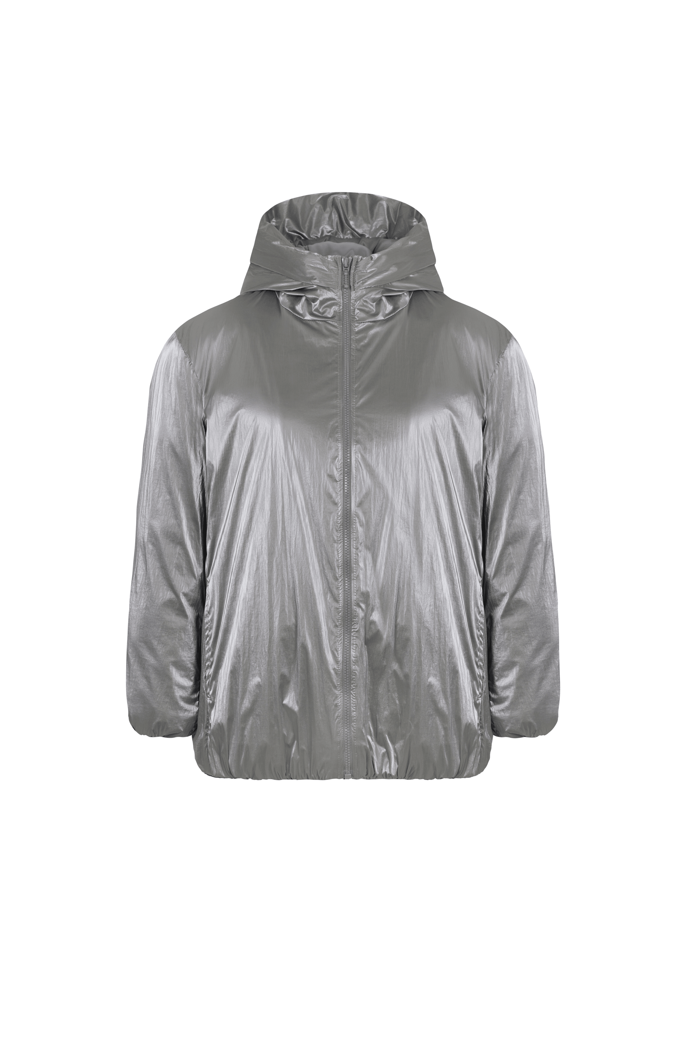 PADDED HOODED JACKET - SILVER