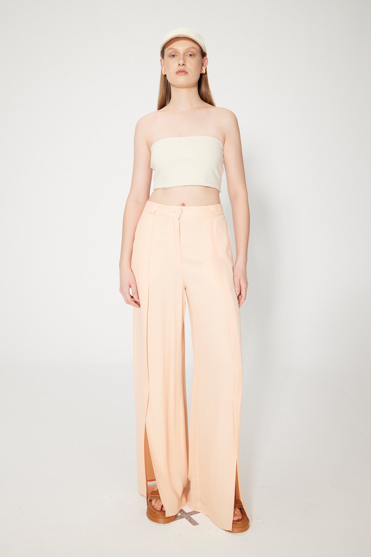FRONT SLIT TROUSERS - SALMON