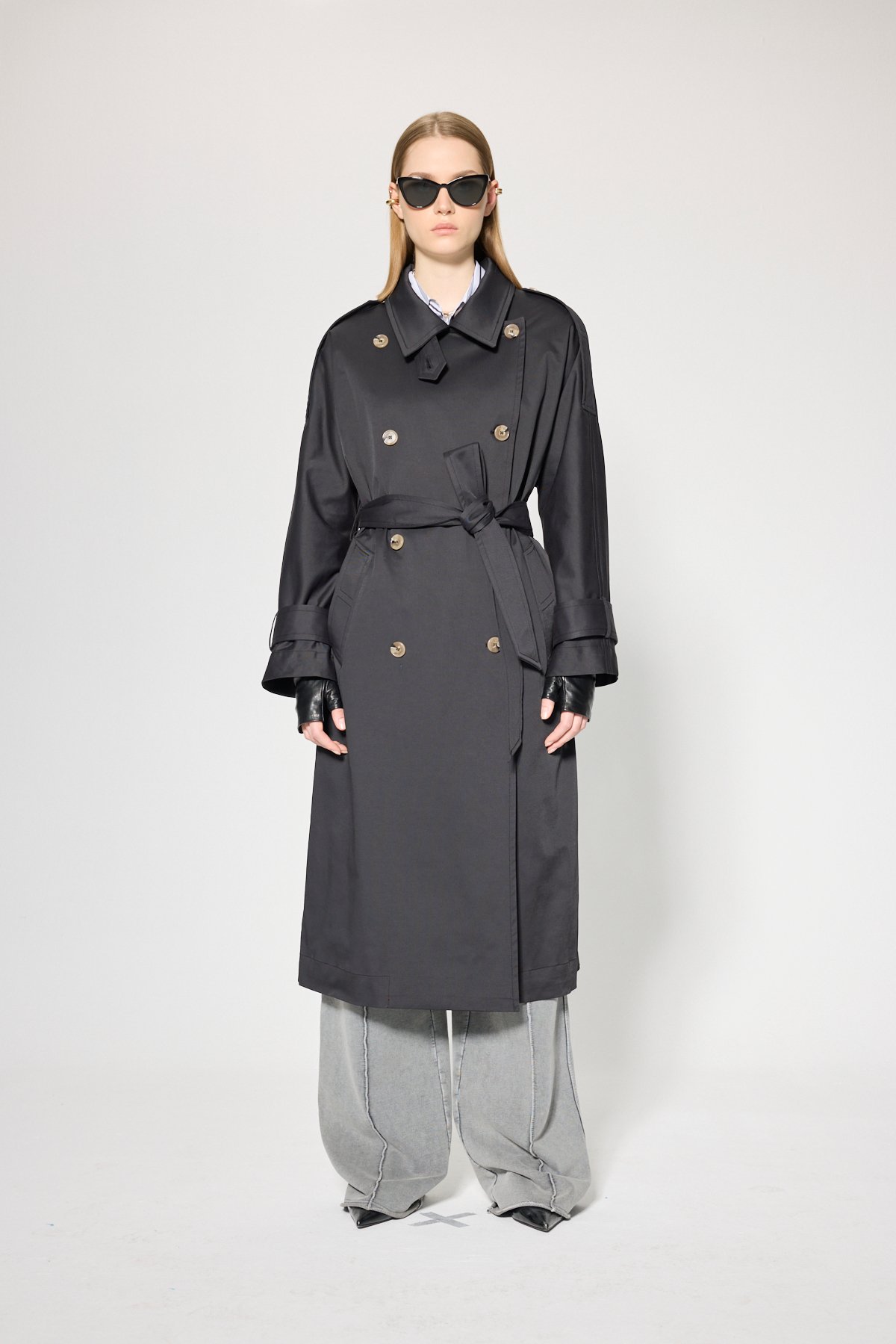 KRUVAZE KAPAMA TRENCHCOAT - BLACK