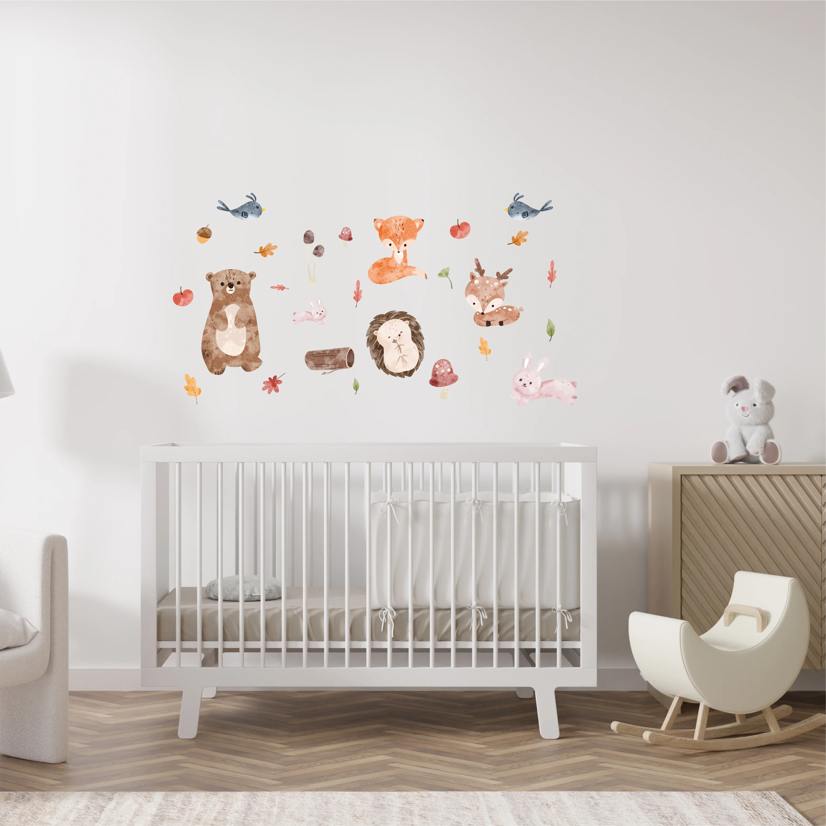Sonbahar Ormanı Bebek Odası Duvar Sticker Seti