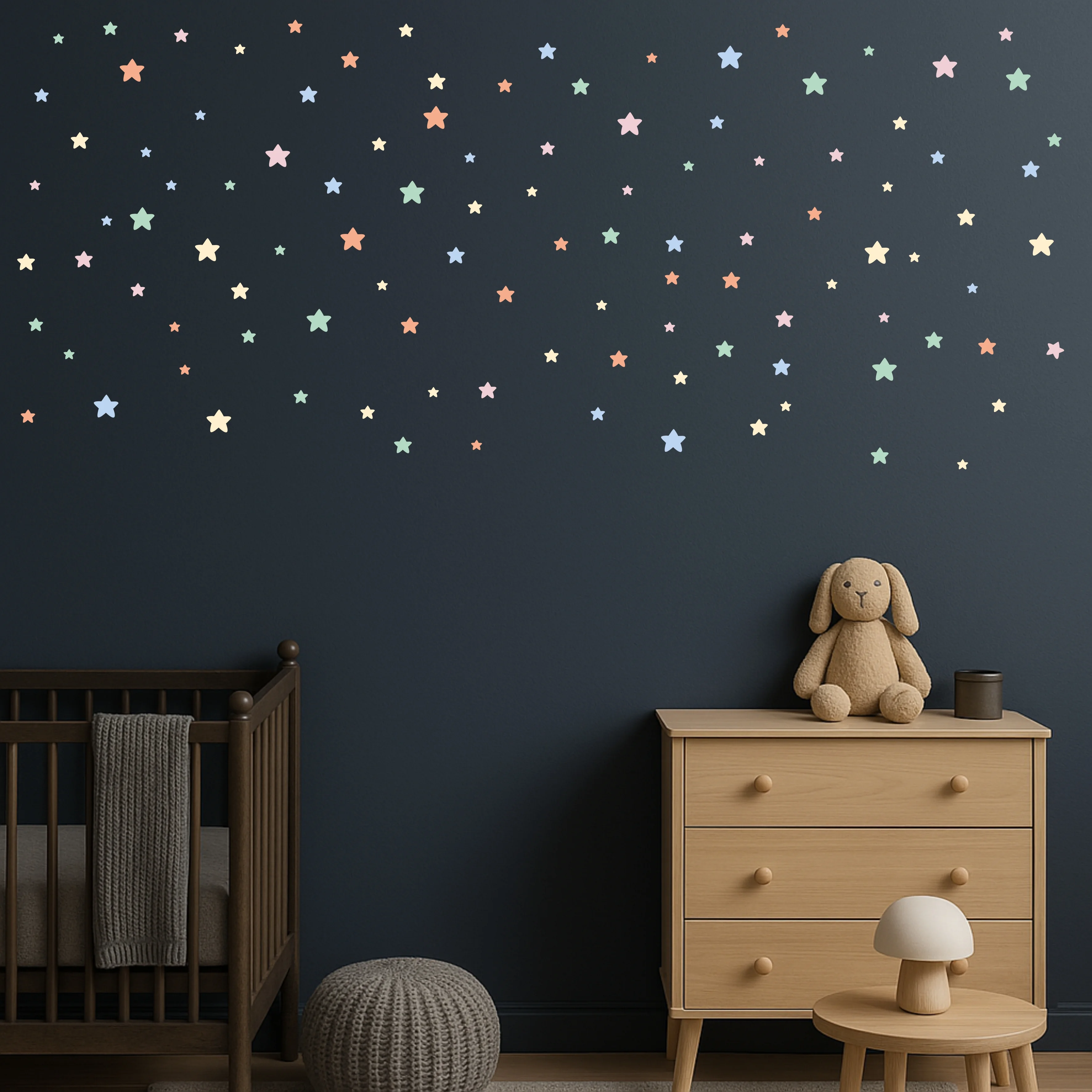 Retro Yıldızlar Çocuk Odası Duvar Sticker Seti