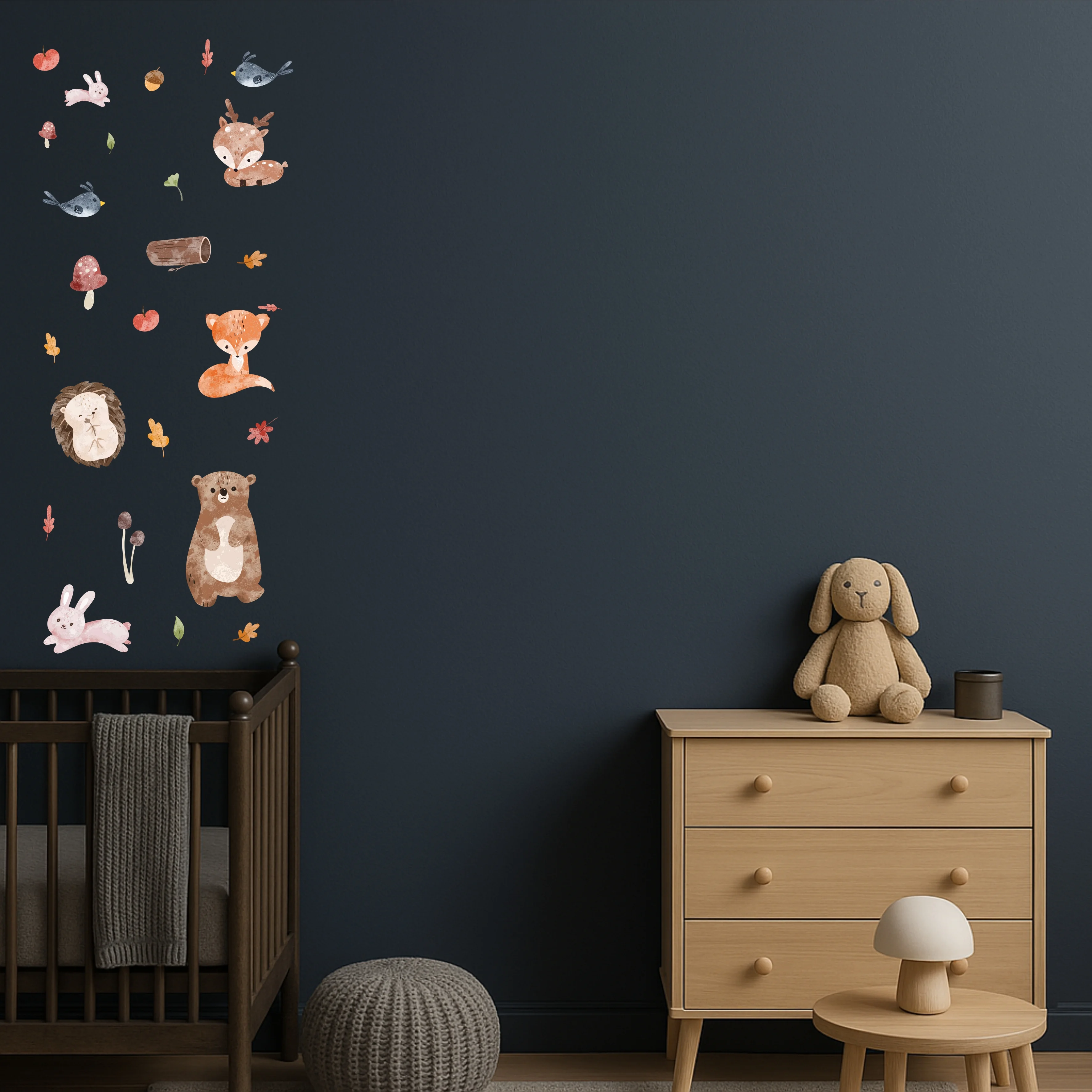Sonbahar Ormanı Bebek Odası Duvar Sticker Seti