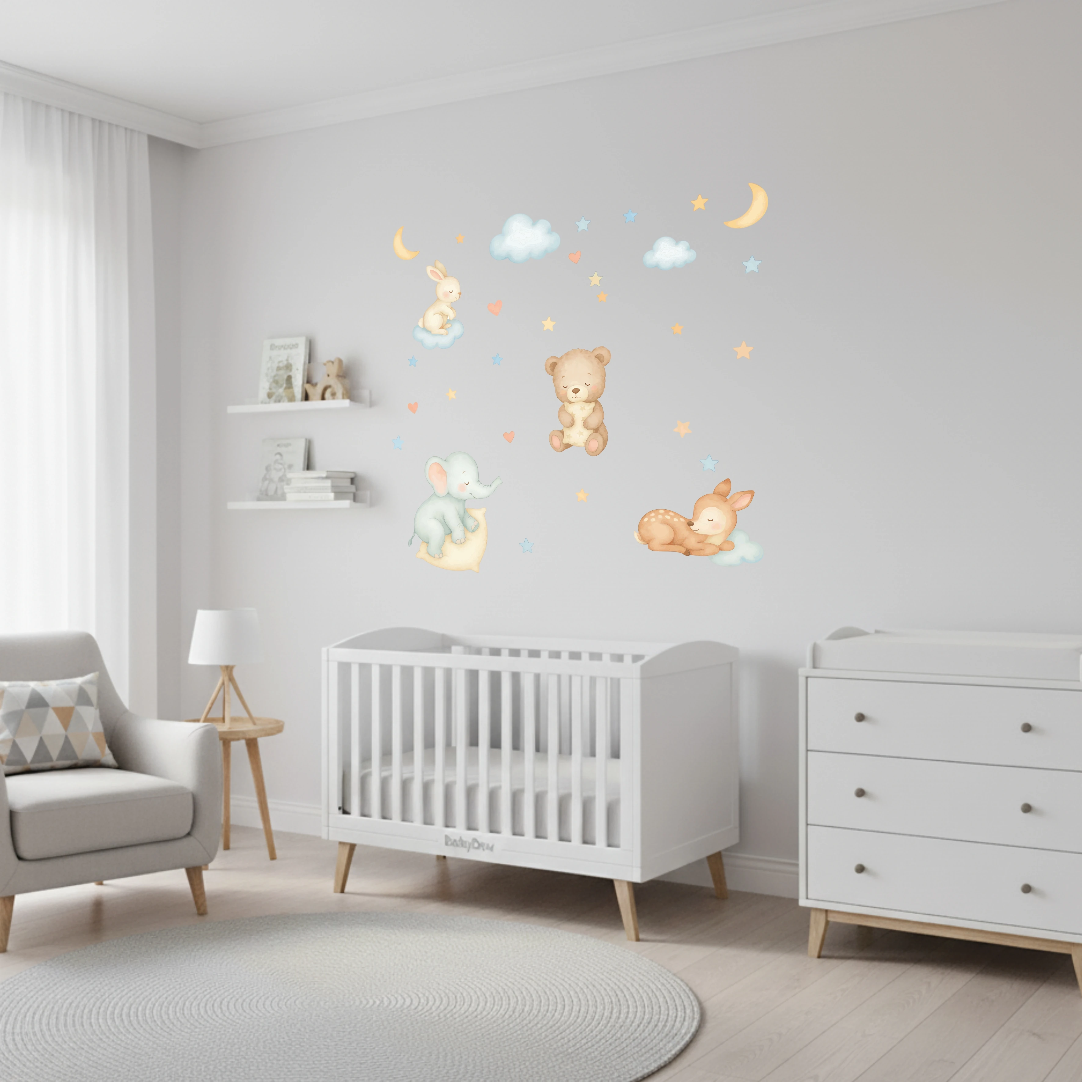 Uykucu Dostlar Bebek Odası Duvar Sticker Seti
