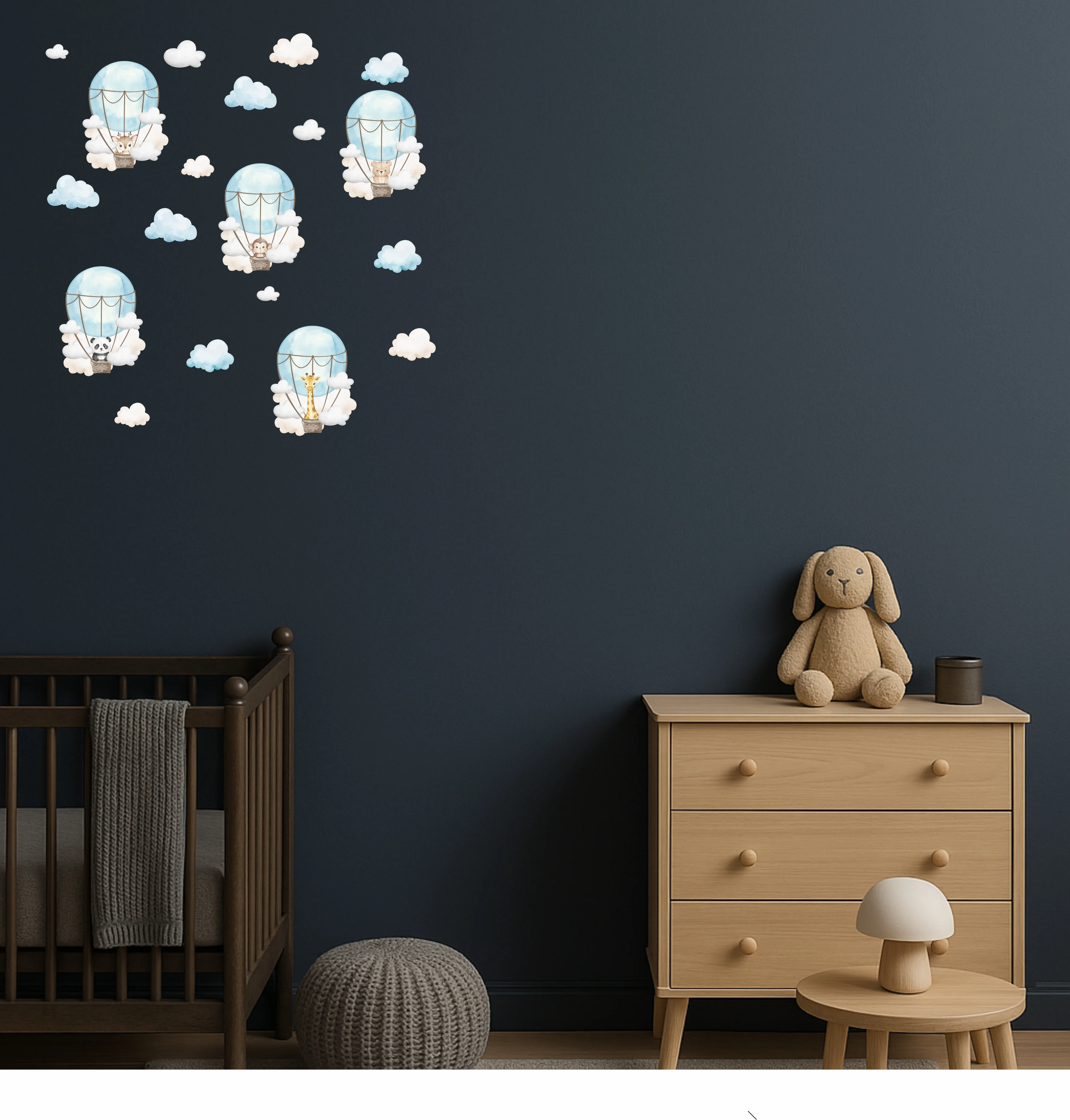 Gökyüzü Arkadaşları Mavi Balon Duvar Sticker Seti