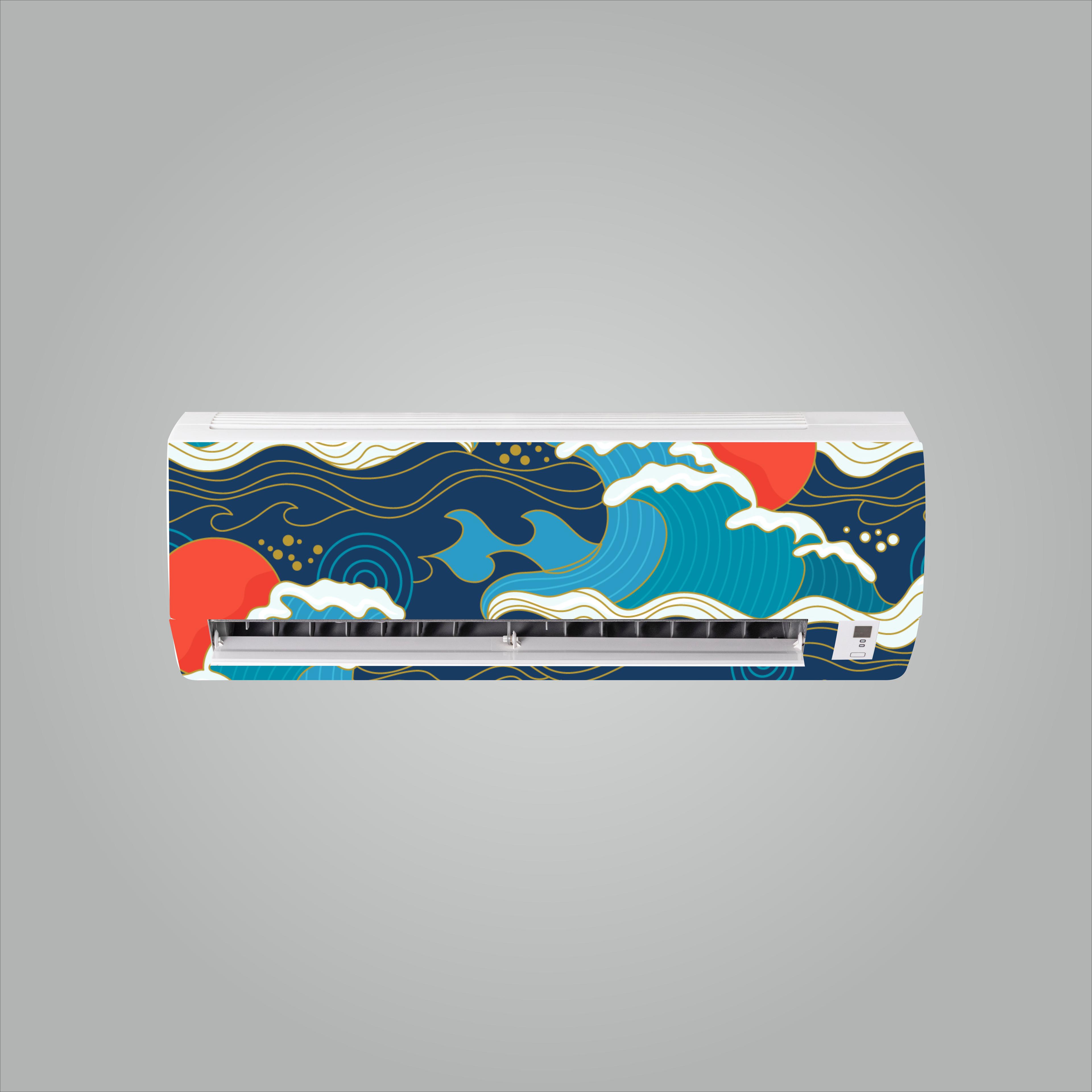 Japon Dalgası Tam Yüzey Klima Sticker Kaplama