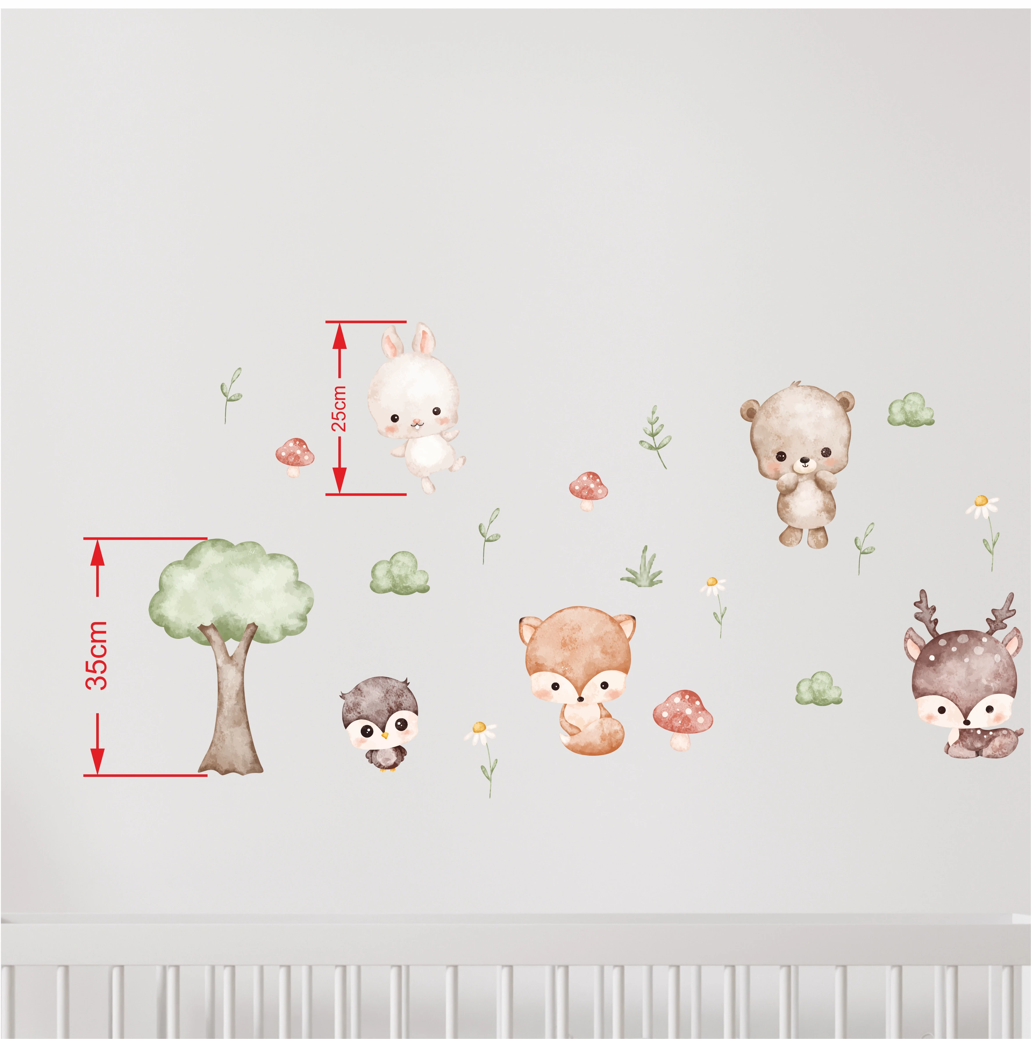 Orman Arkadaşları Bebek Odası Duvar Sticker Seti
