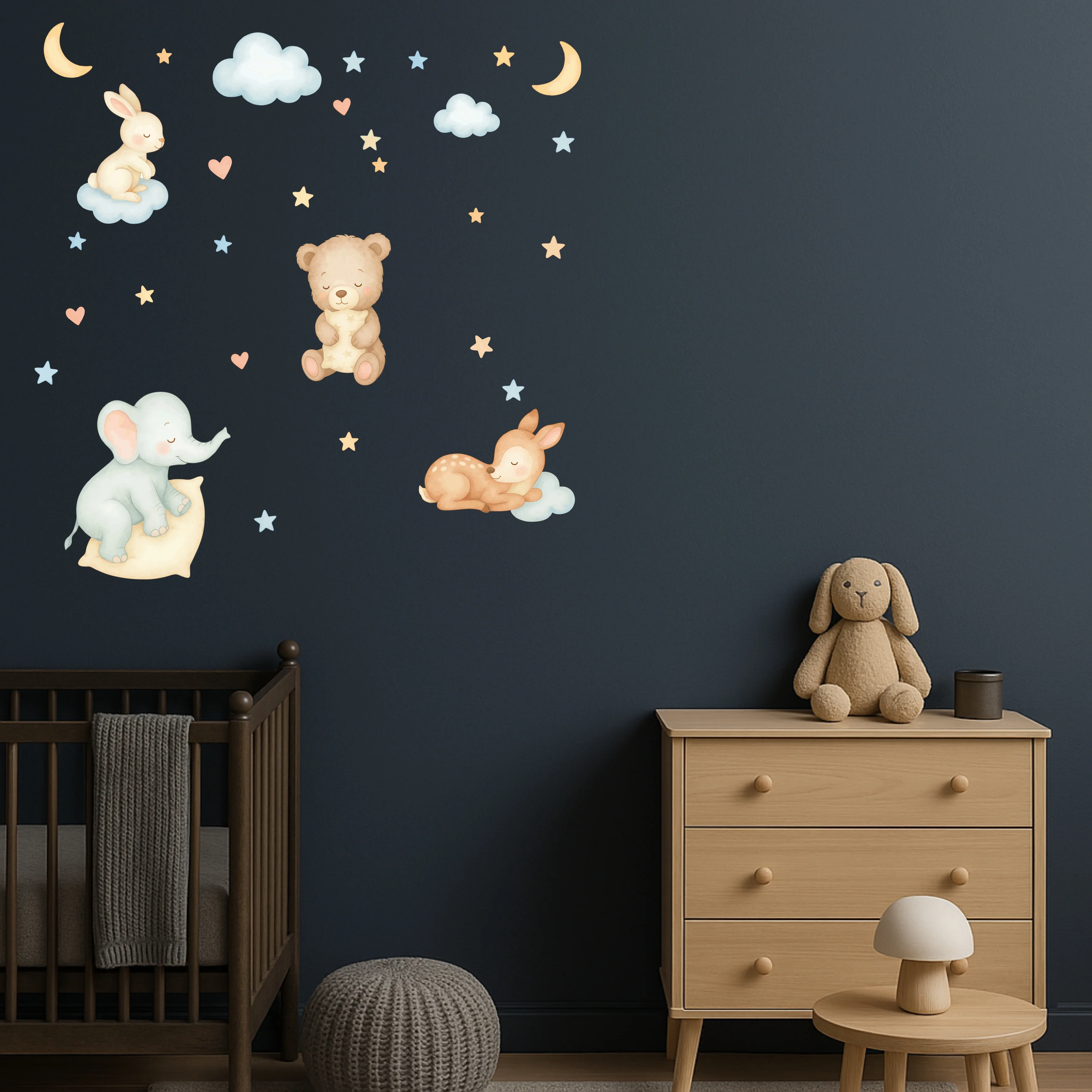 Uykucu Dostlar Bebek Odası Duvar Sticker Seti