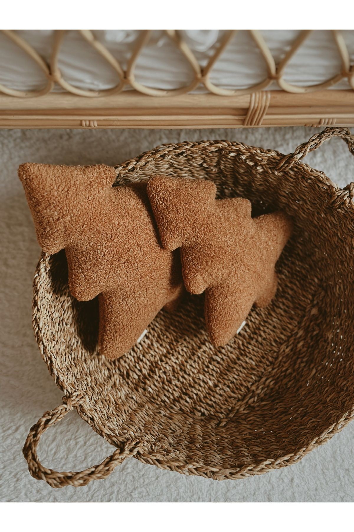 Teddy Christmas Tree Yastık Küçük Camel