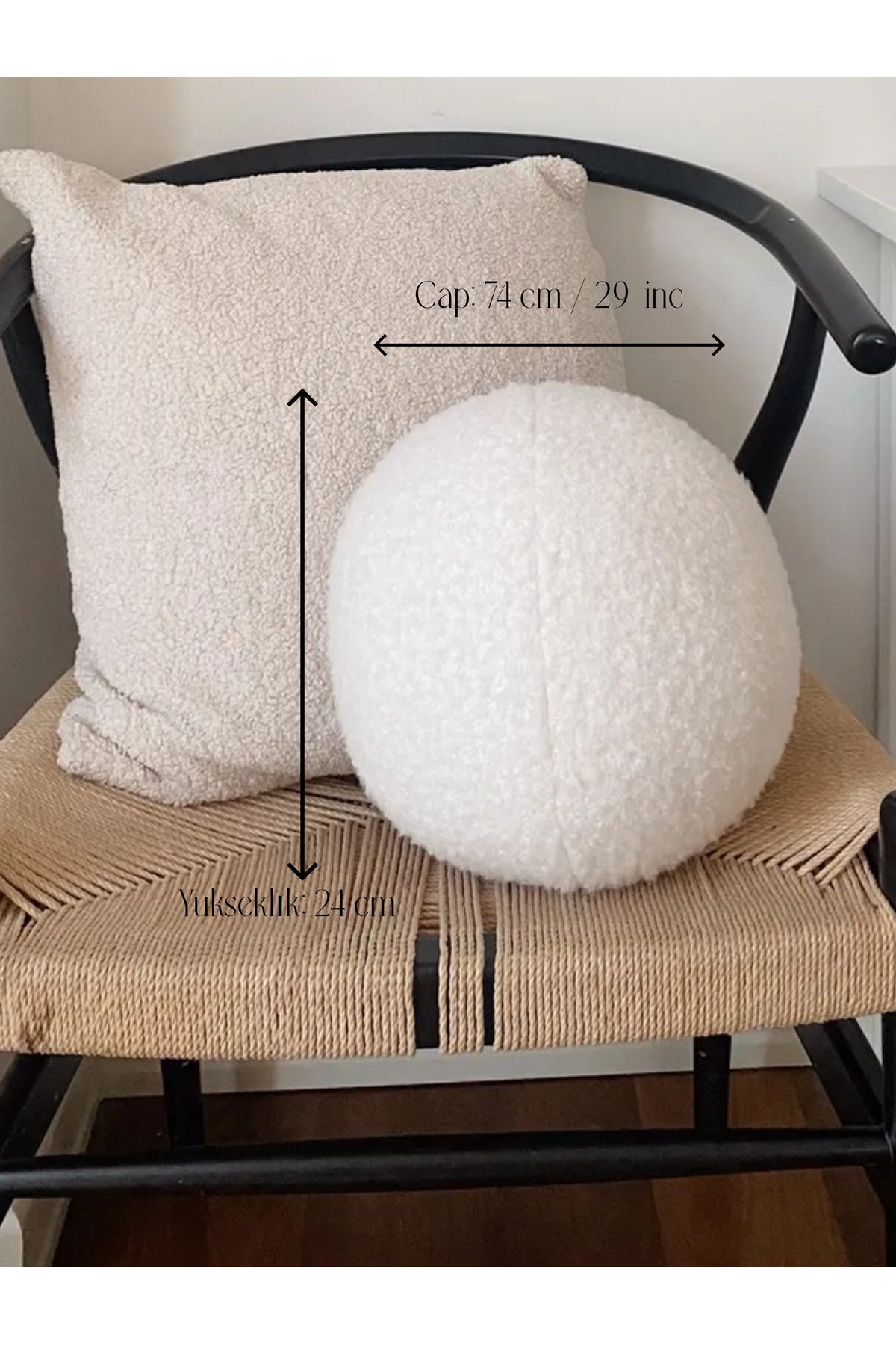 Teddy Top Yastık Naturel Beyaz Büyük