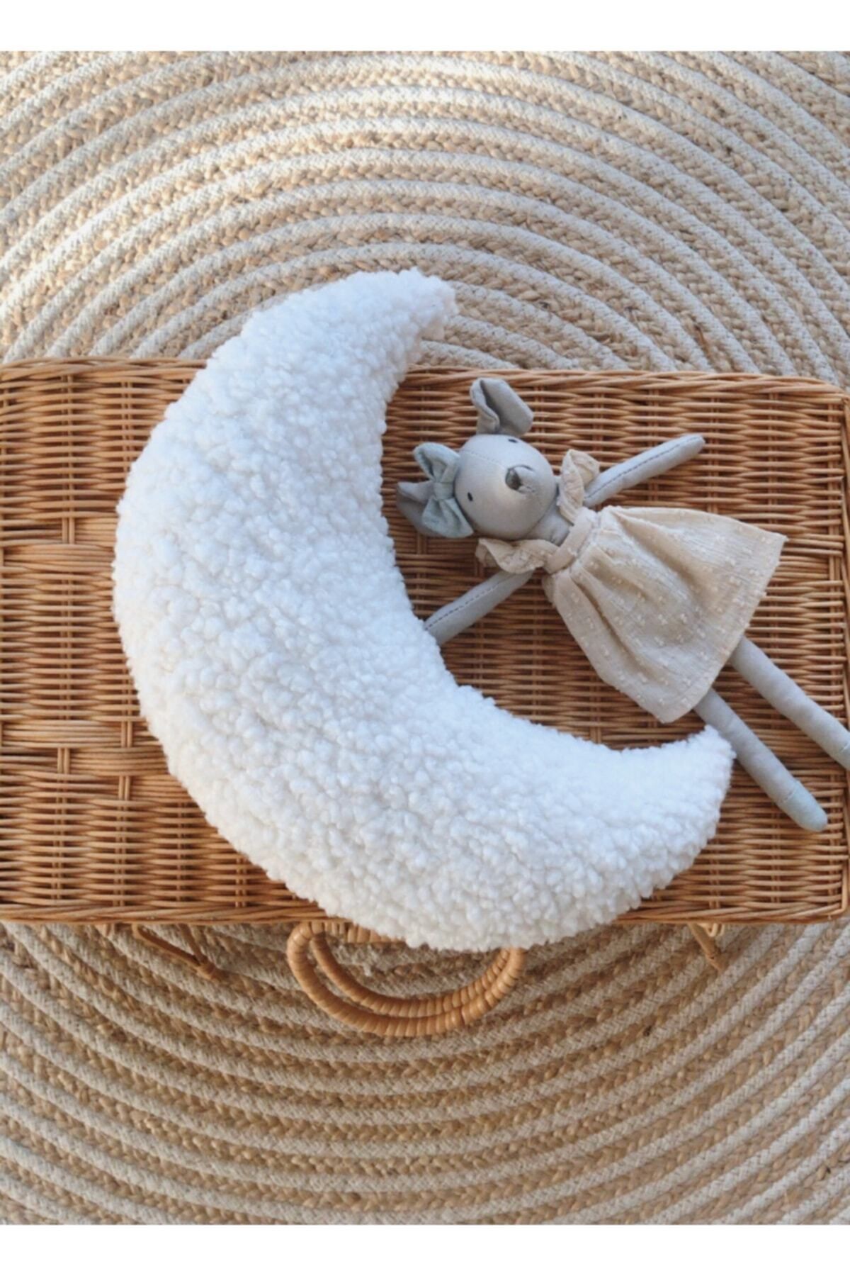 Teddy Moon Yastık Naturel Beyaz