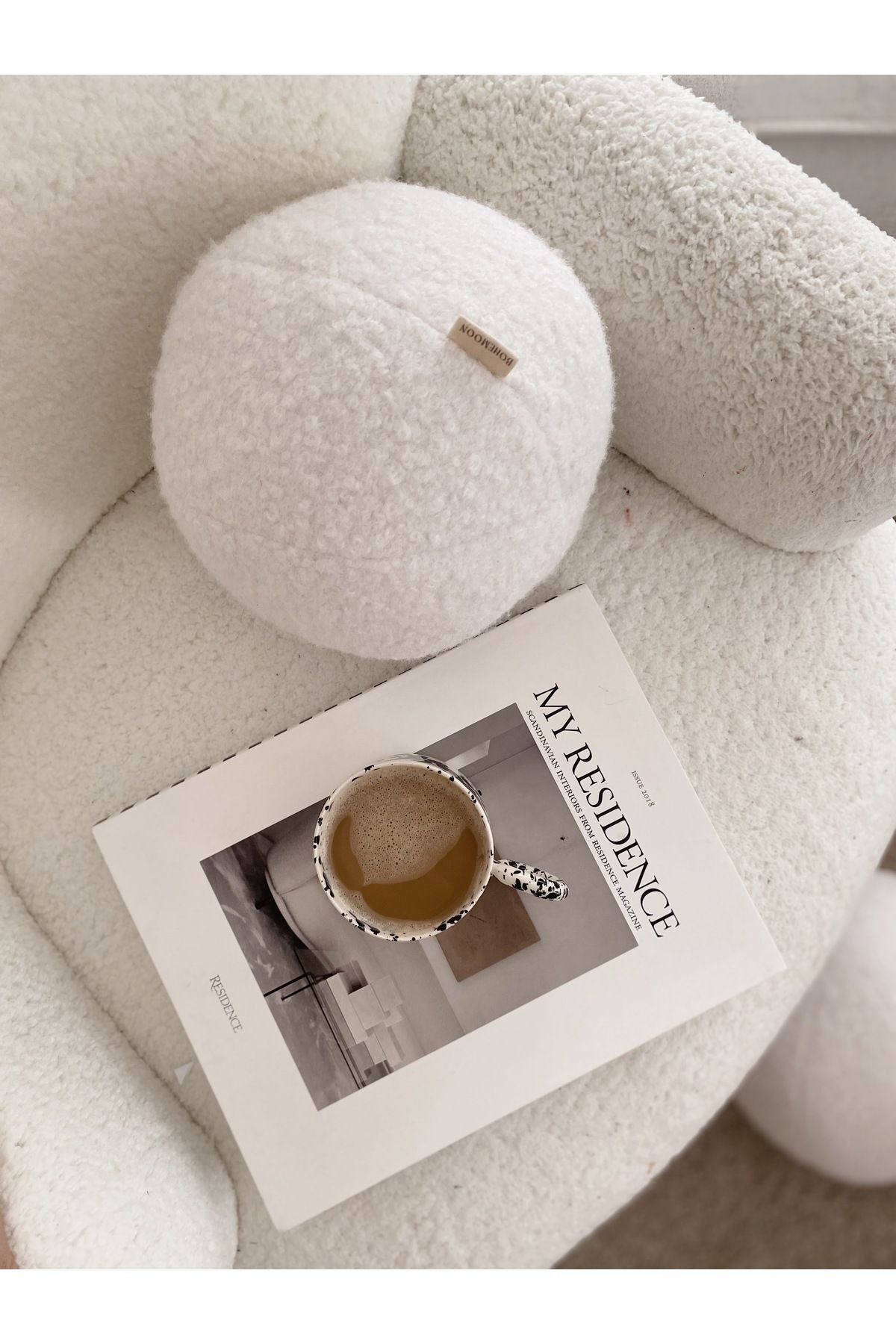 Teddy Top Yastık Naturel Beyaz