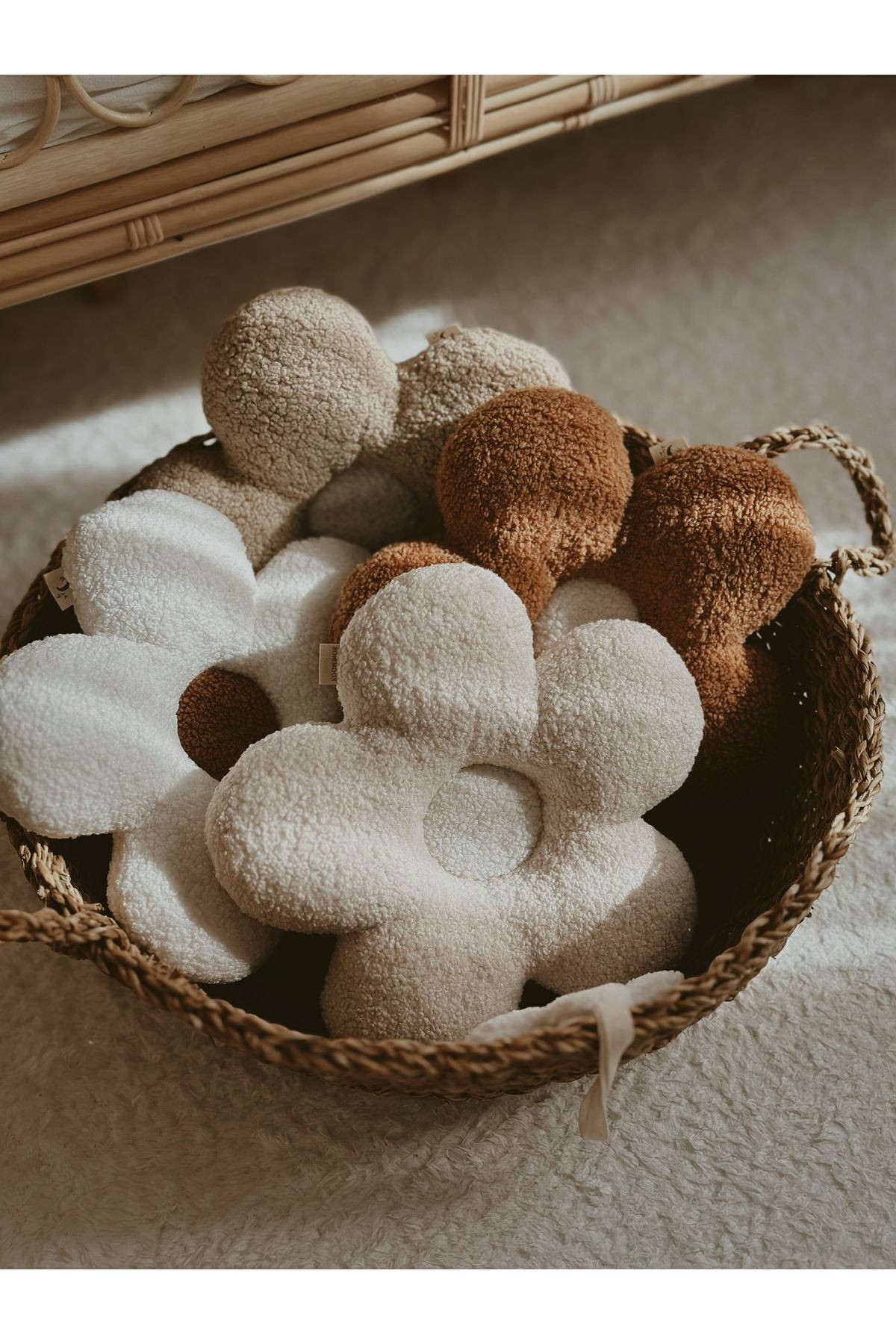 Teddy Daisy Yastık 34x35 Cm Krem