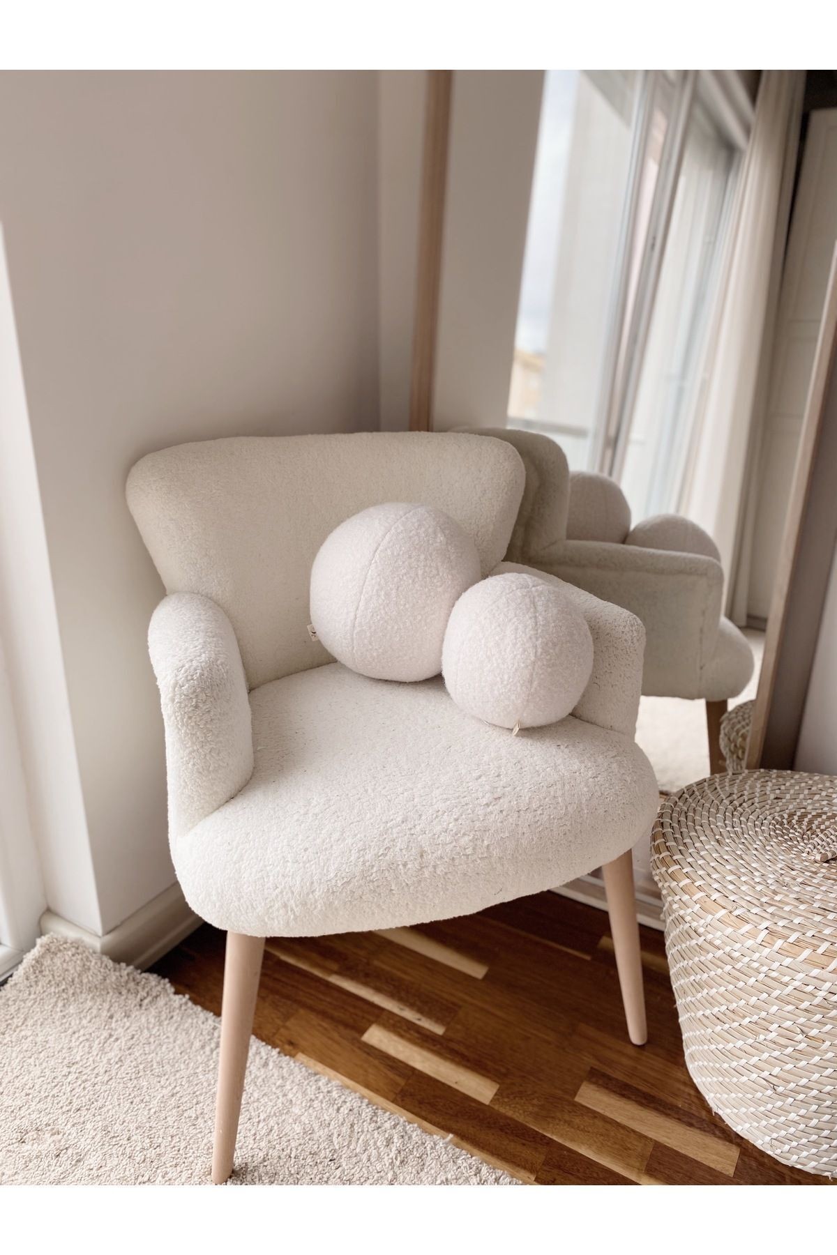 Teddy Top Yastık Naturel Beyaz