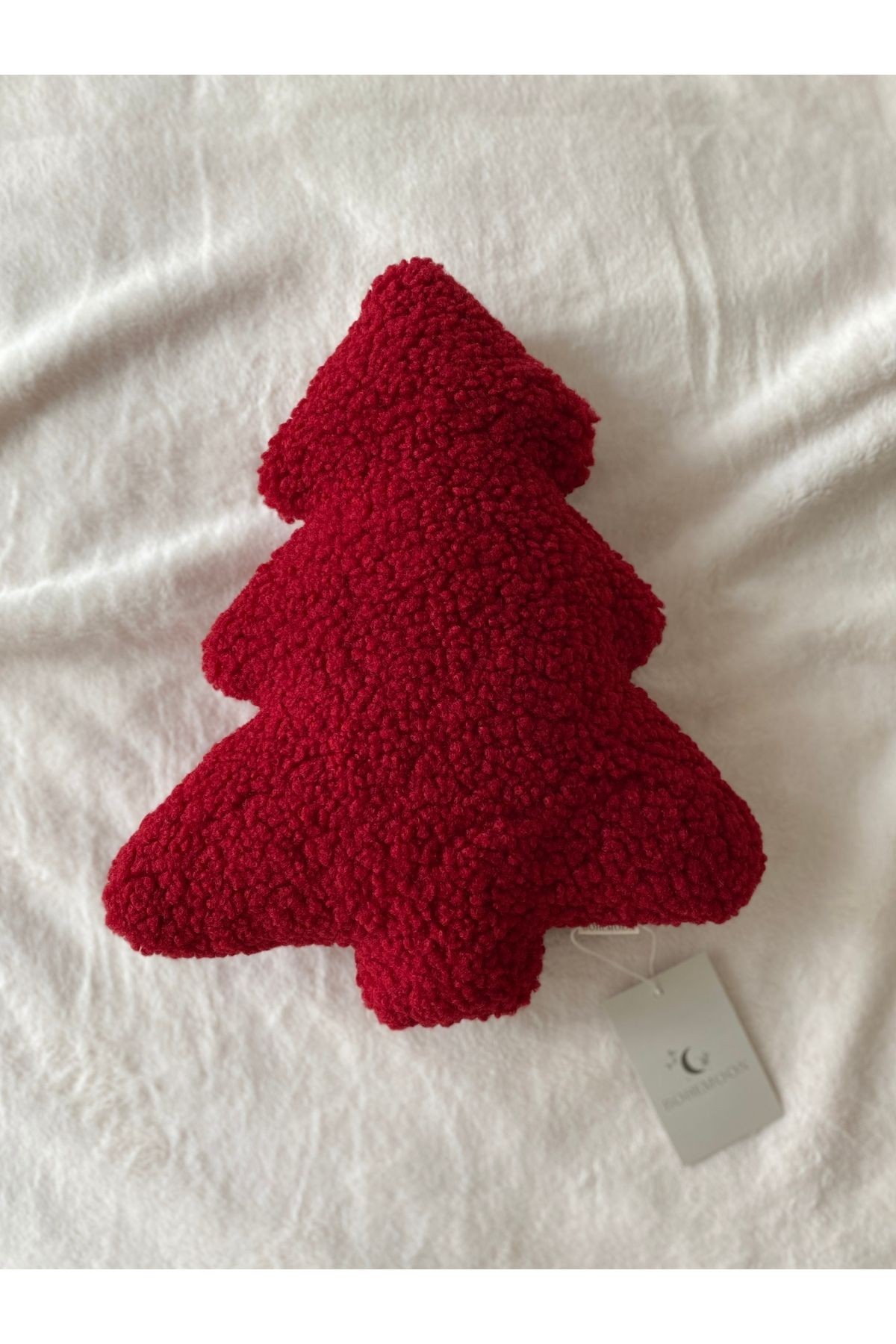 Teddy Yılbaşı Çam Ağaç Yastık Bordo