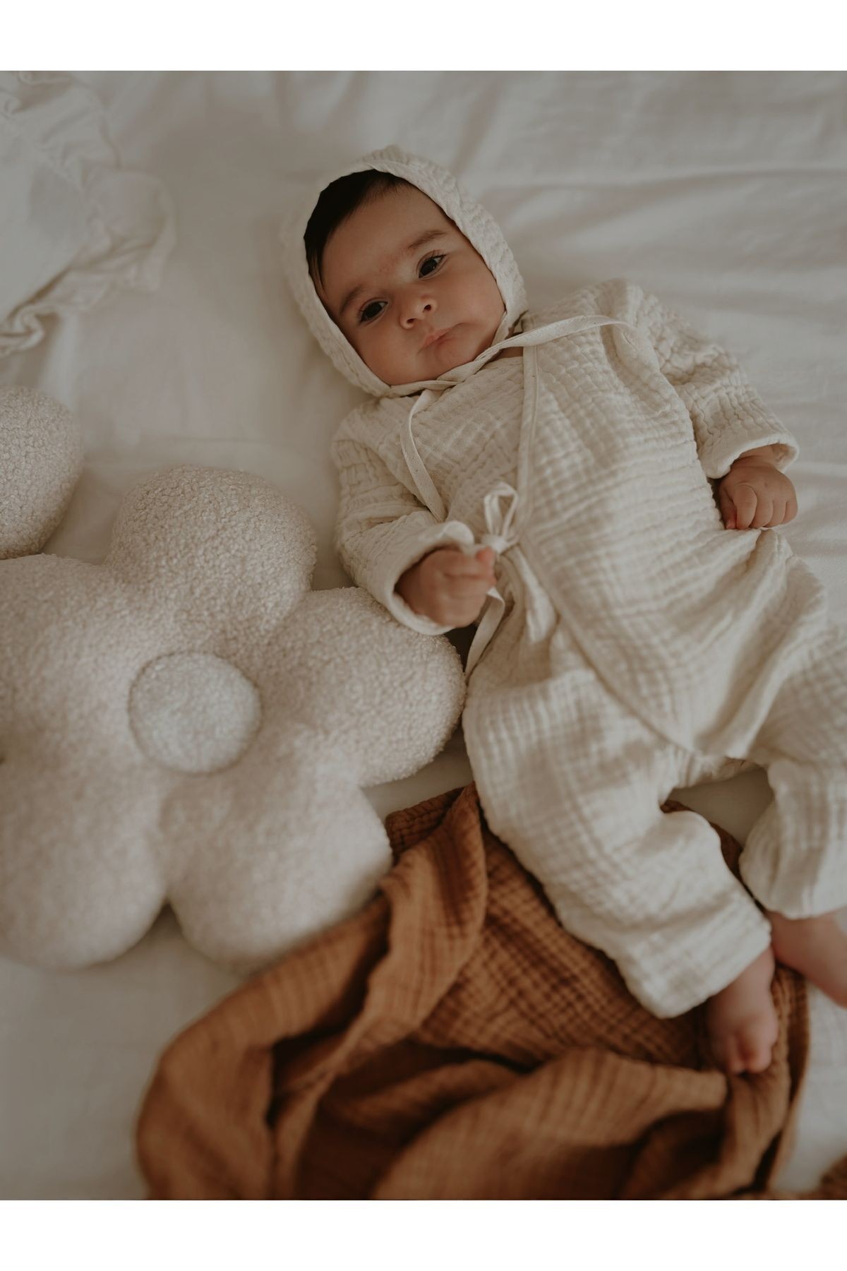 Teddy Daisy Yastık 34x35 Cm Krem