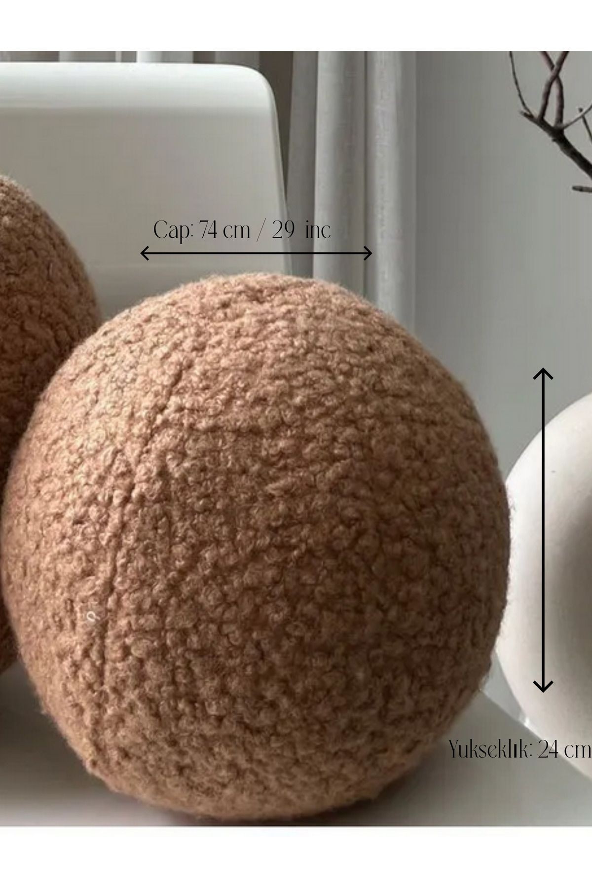 Teddy Top Dekoratif Yastık Kahve Büyük