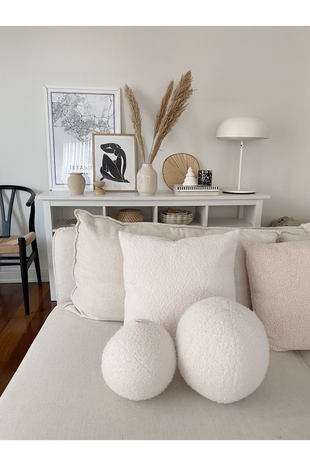 Teddy Top Yastık Naturel Beyaz Büyük