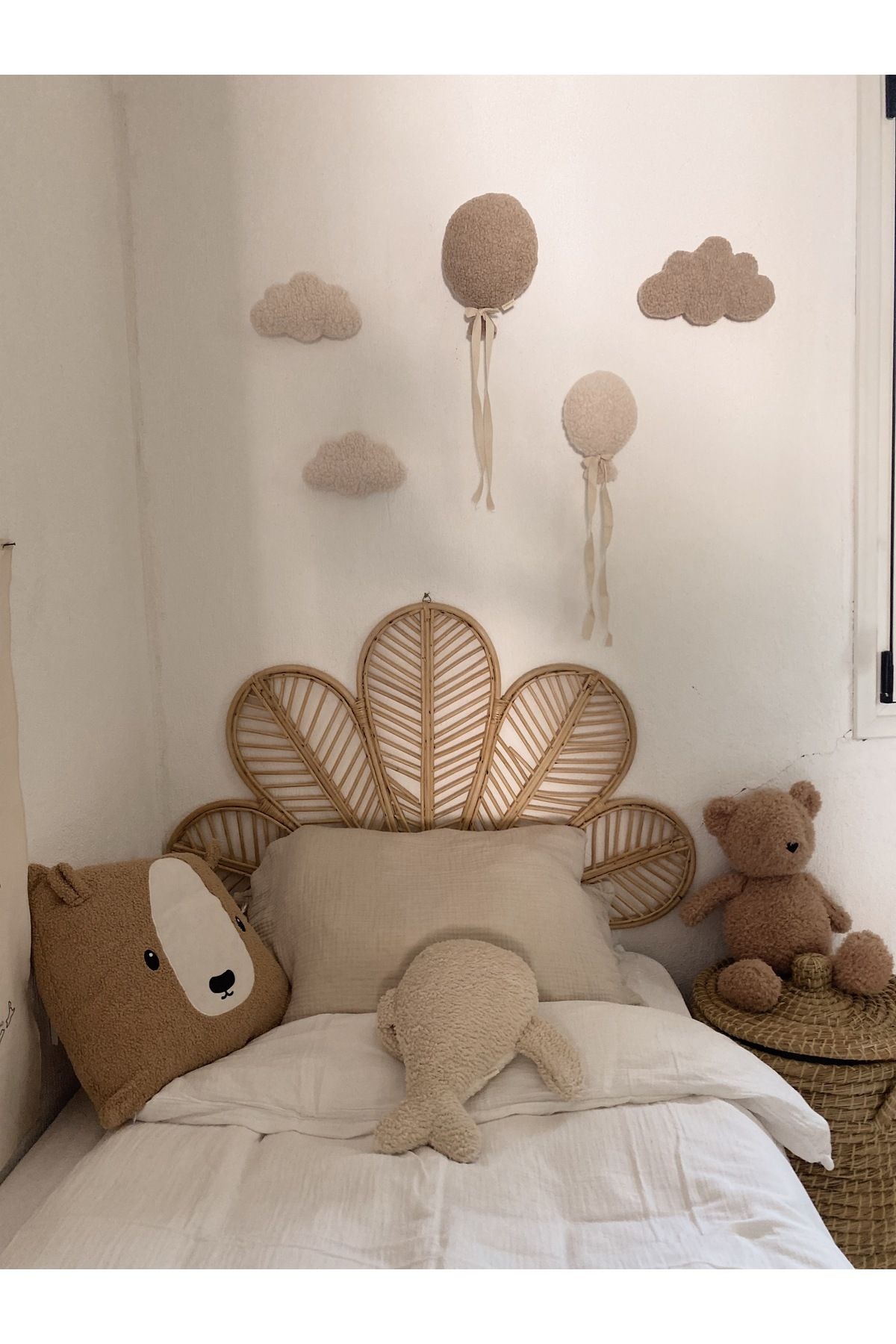 Teddy Balon 5'li Dekoratif Duvar Süsü, Çocuk Odası Dekorasyonu, Uçan Balon Set