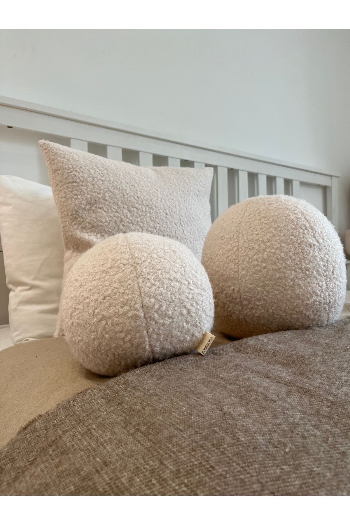 Teddy Top Dekoratif Yastık Krem