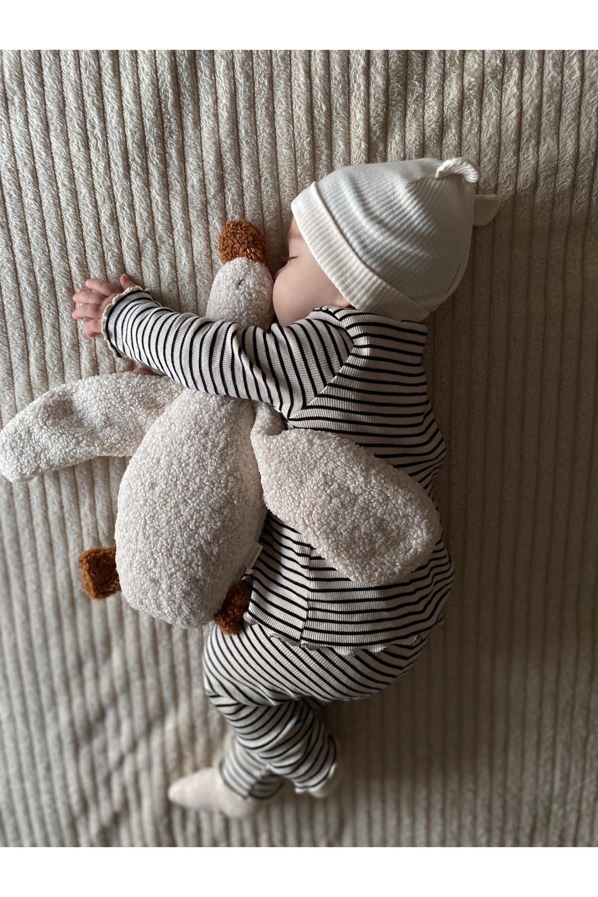 Sevimli Ördek Teddy Bebek Çocuk Uyku Arkadaşı Krem/camel