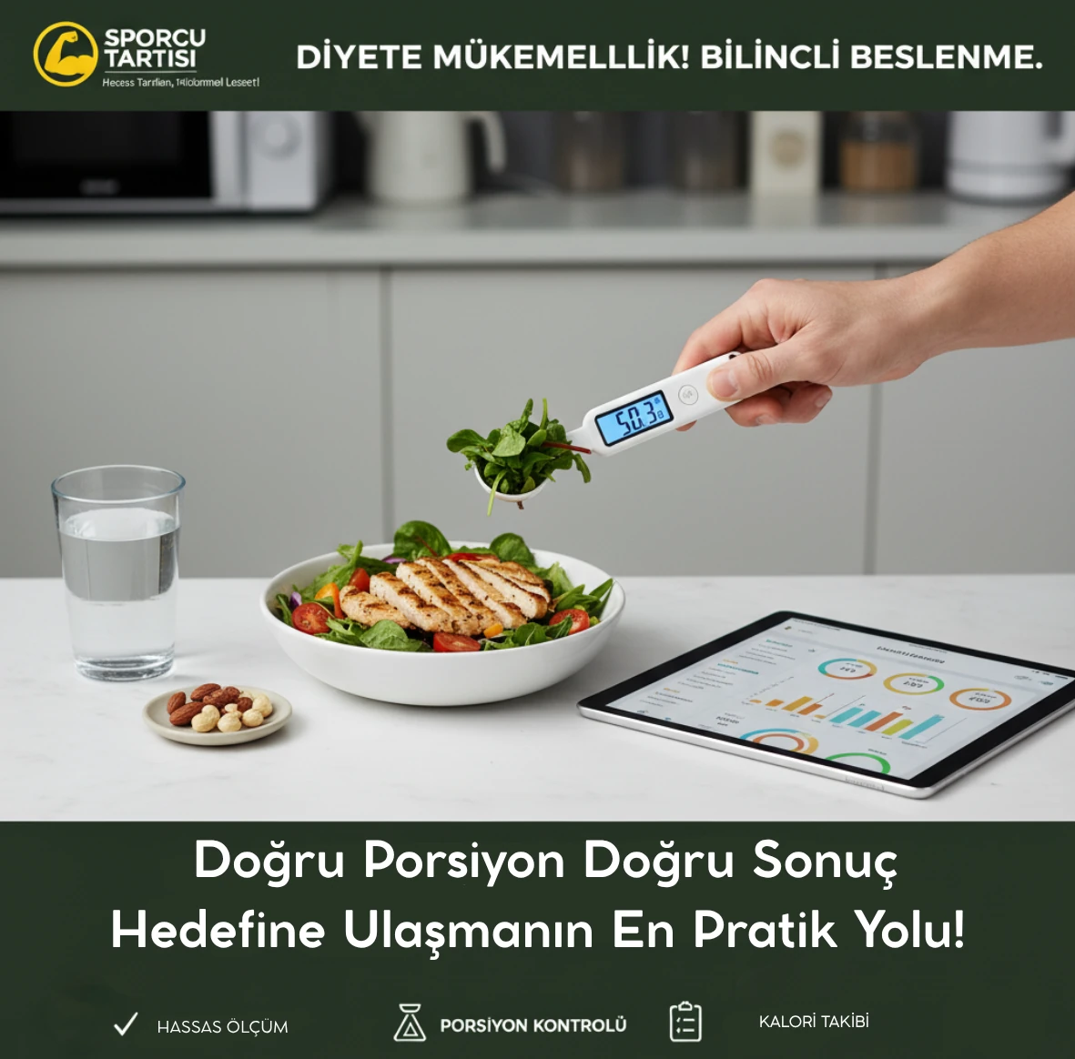 Kaşıklı Mini Mutfak Terazisi – 0.1g Hassasiyet – Gram Gram Ölçüm – Dara Fonksiyonlu