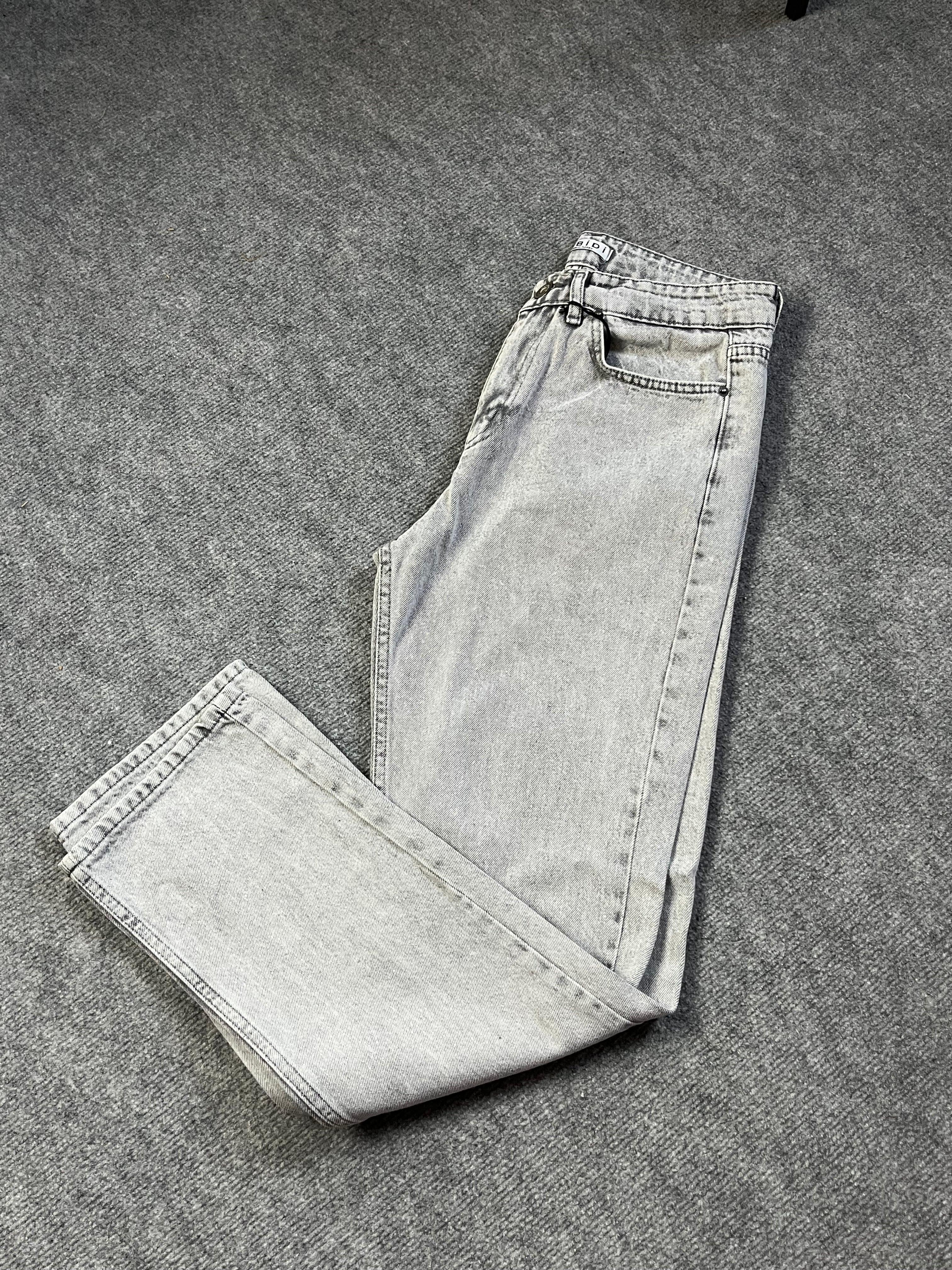 Gri Boyfriend kot pantolon A Kalite Düz Paça