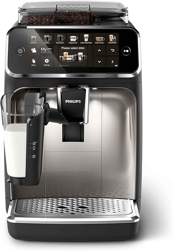 Philips EP5447/90 Tam Otomatik Espresso Makinesi, LatteGo Süt Sistemi, AquaClean Filtre, Paslanmaz Çelik, 1500W, Krom