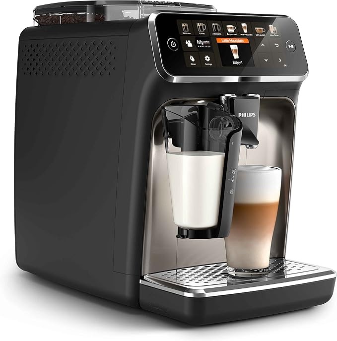 Philips EP5447/90 Tam Otomatik Espresso Makinesi, LatteGo Süt Sistemi, AquaClean Filtre, Paslanmaz Çelik, 1500W, Krom