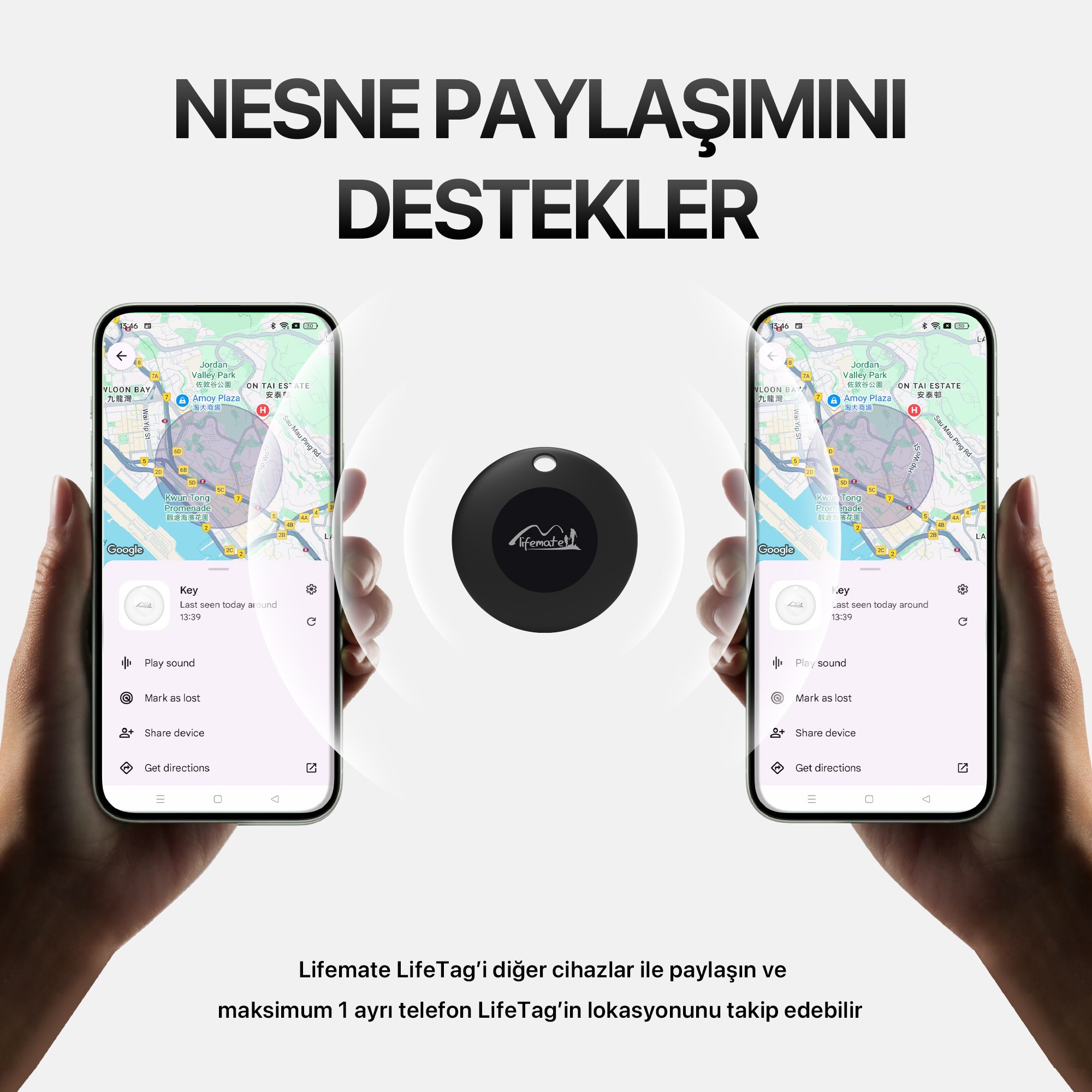 Lifemate LifeTag Android Uyumlu Google Lisanslı Akıllı Takip Cihazı (SADECE ANDROID UYUMLUDUR)