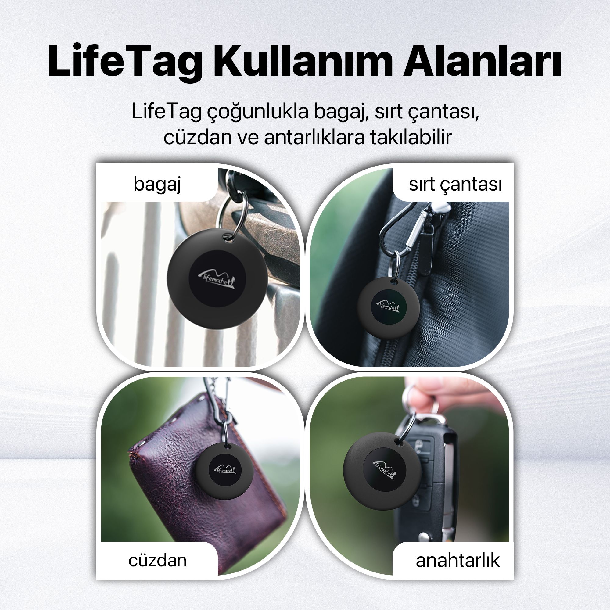 Lifemate LifeTag Apple Uyumlu MFI Lisanslı Akıllı Takip Cihazı (SADECE APPLE İLE UYUMLUDUR)