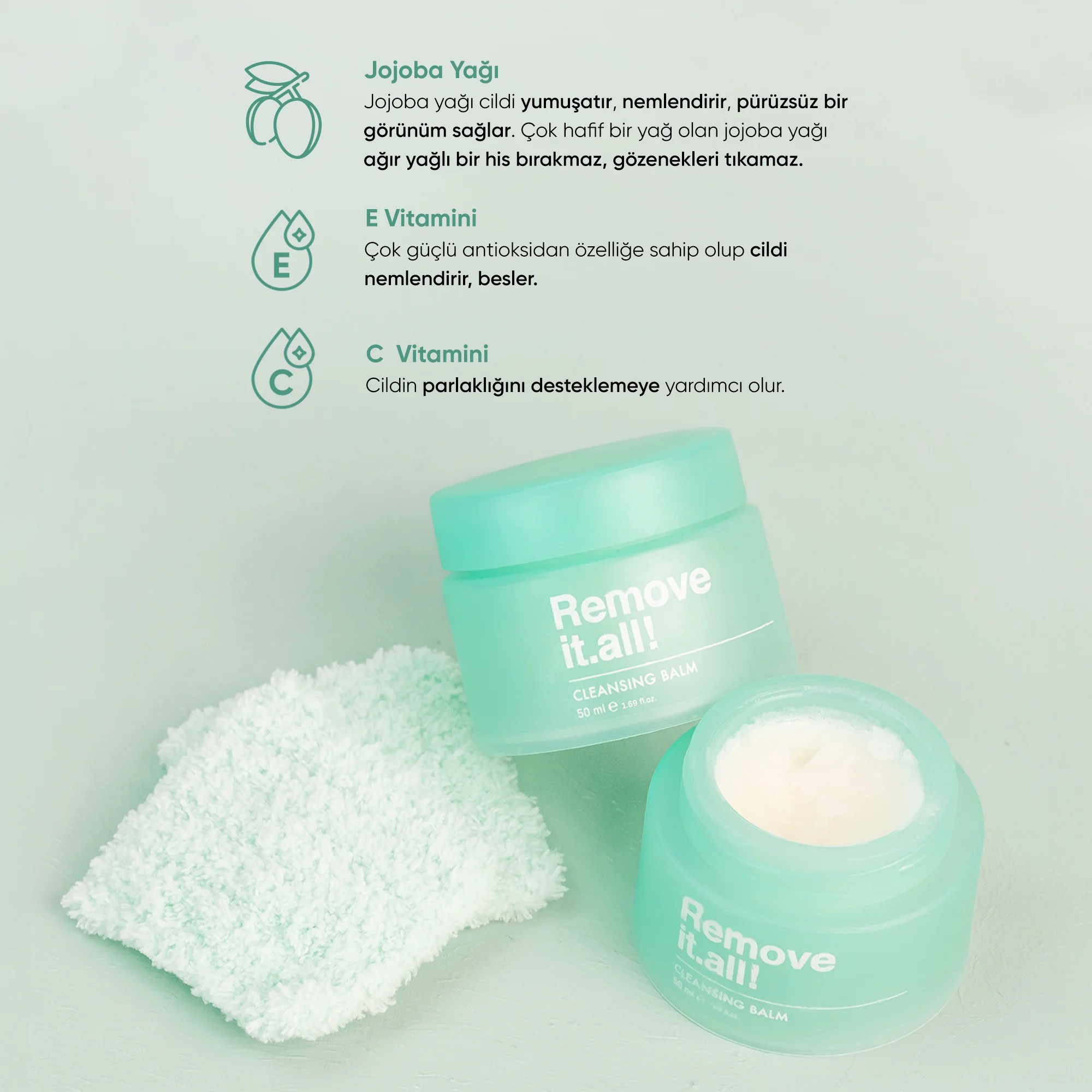 Remove it.all! Makyaj ve Yüz Temizleme Balmı Cleansing Balm 50 ml