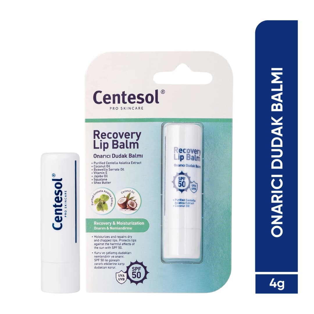 Onarıcı Nemlendirici Besleyici Dudak Balmı SPF 50 Recovery Lip Balm Moisturizing Nourishing 4 G