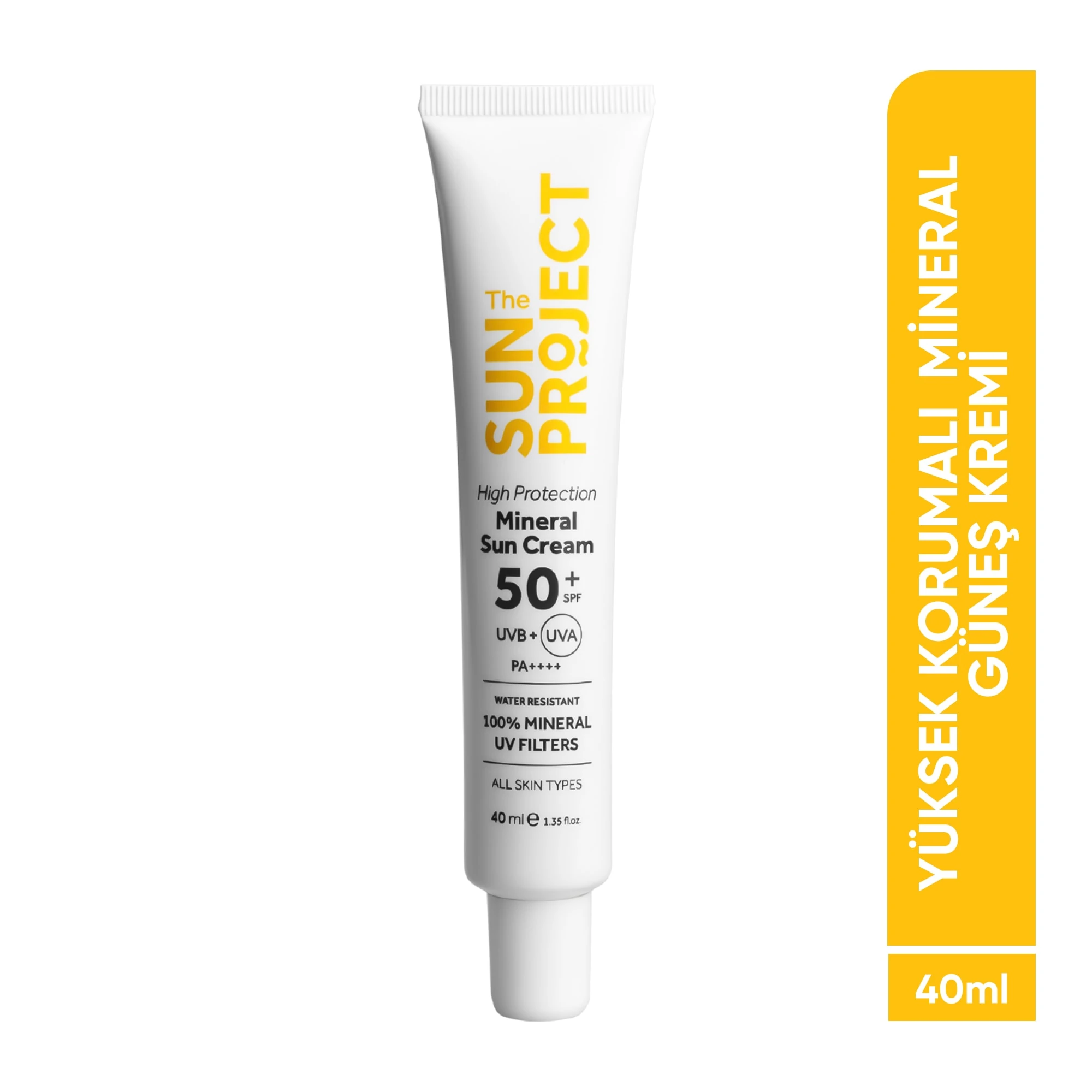The Sun Project Yüksek Korumalı Aydınlatıcı%100 Mineral Güneş Kremi High Protection Mineral Sun Cream 50+ SPF PA++++ 40 ml