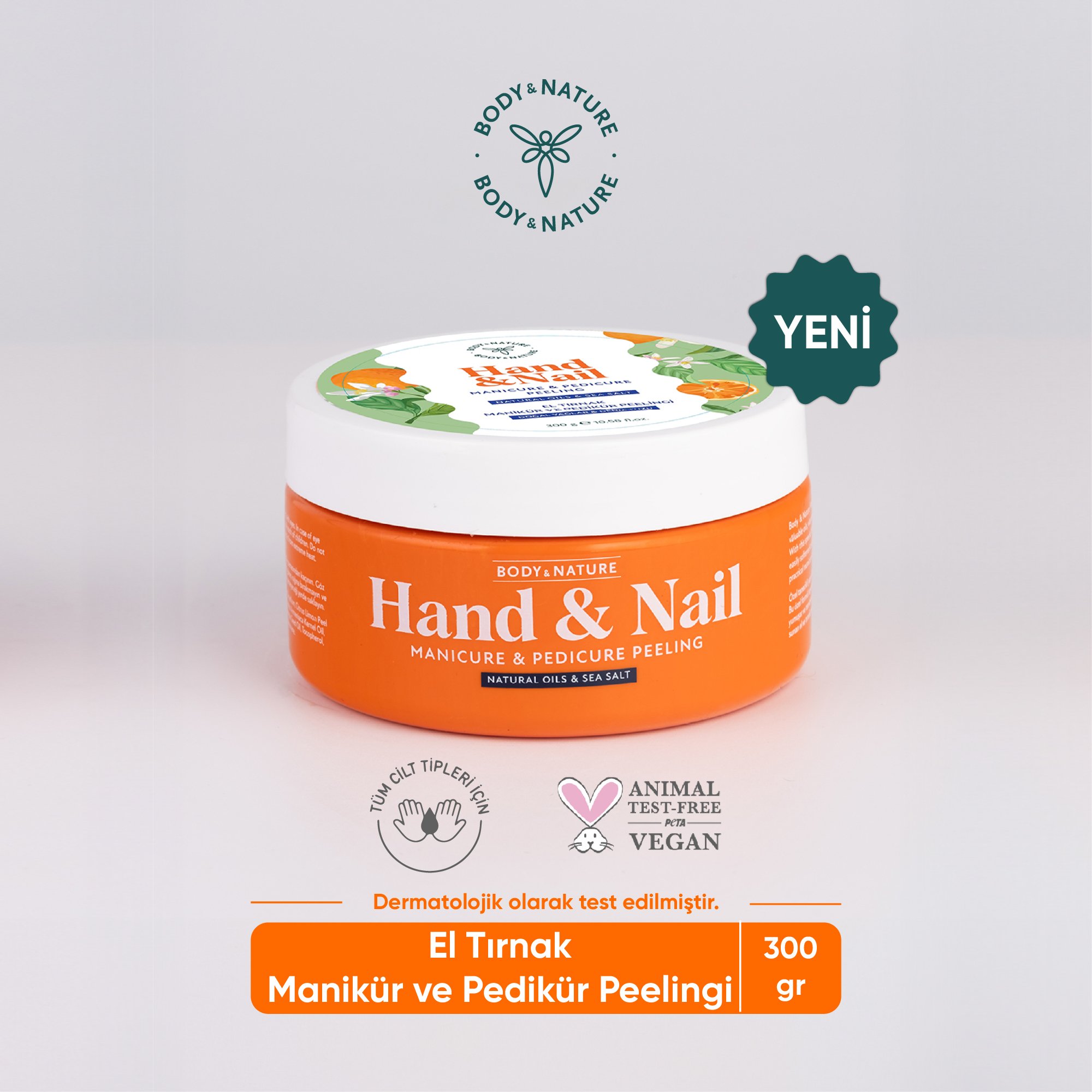 Body&Nature El Tırnak Manikür ve Pedikür Peelingi Hand and Nail Manicure & Pedicure Peeling(300 g)