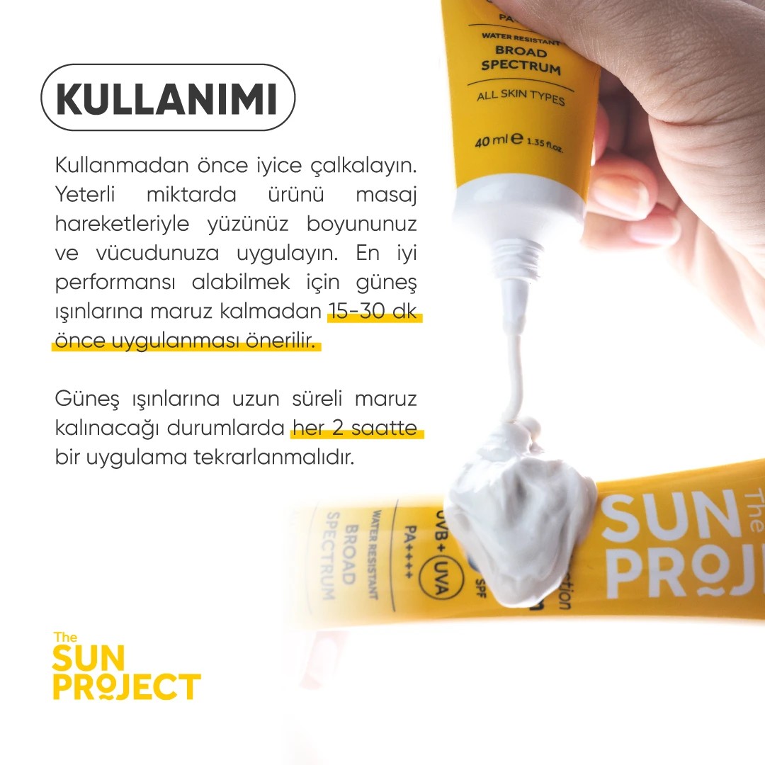 The Sun Project Yüksek Korumalı Hibrit Güneş Kremi High Protection Hybrid Sun Cream 50+ SPF PA++++ 40 ml