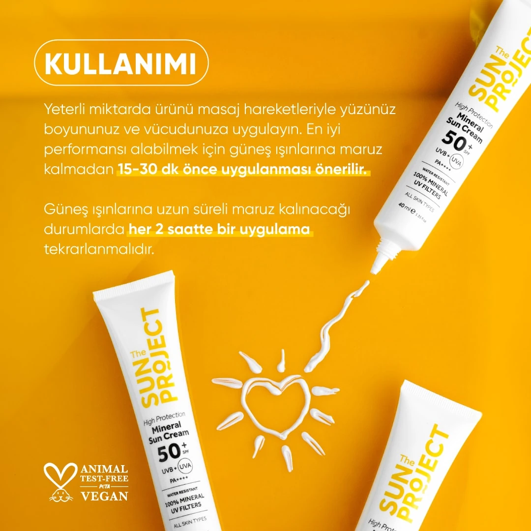 The Sun Project Yüksek Korumalı Aydınlatıcı%100 Mineral Güneş Kremi High Protection Mineral Sun Cream 50+ SPF PA++++ 40 ml