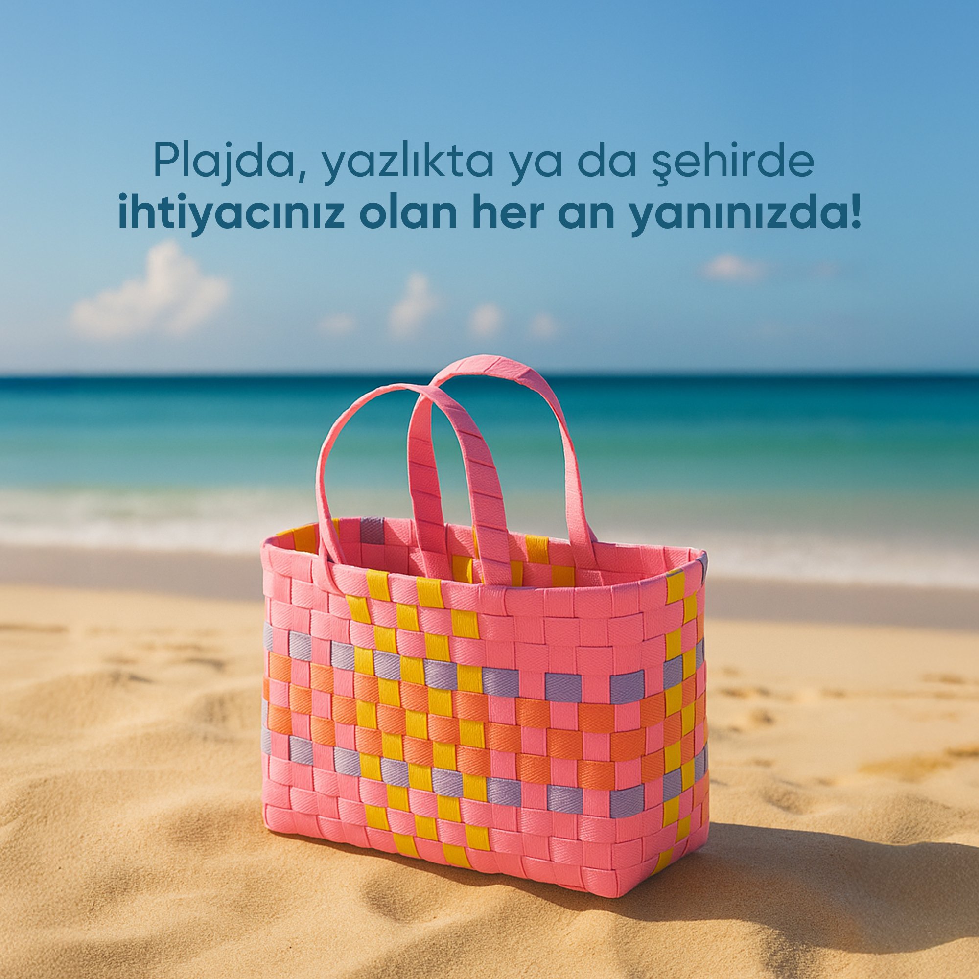 Görkito El Örgüsü Sepet Çanta- Plaj Çantası